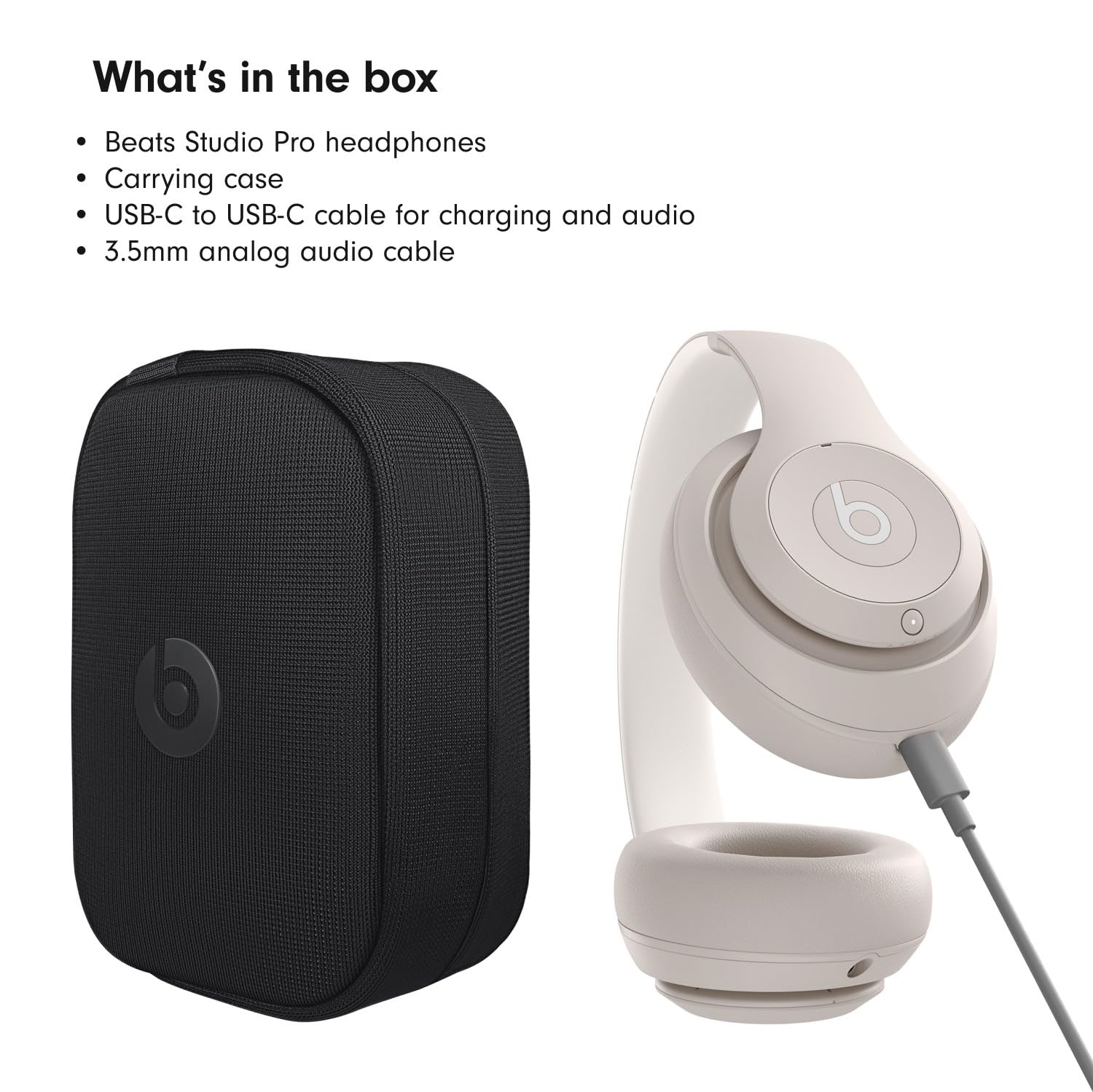 Beats Studio Pro - Wireless Bluetooth Noise Cancelling Headphones - Personalized Spatial Audio, USB-C Lossless Audio, Apple & Android Compatibility, Up to 40 Hours Battery Life - Matte White
