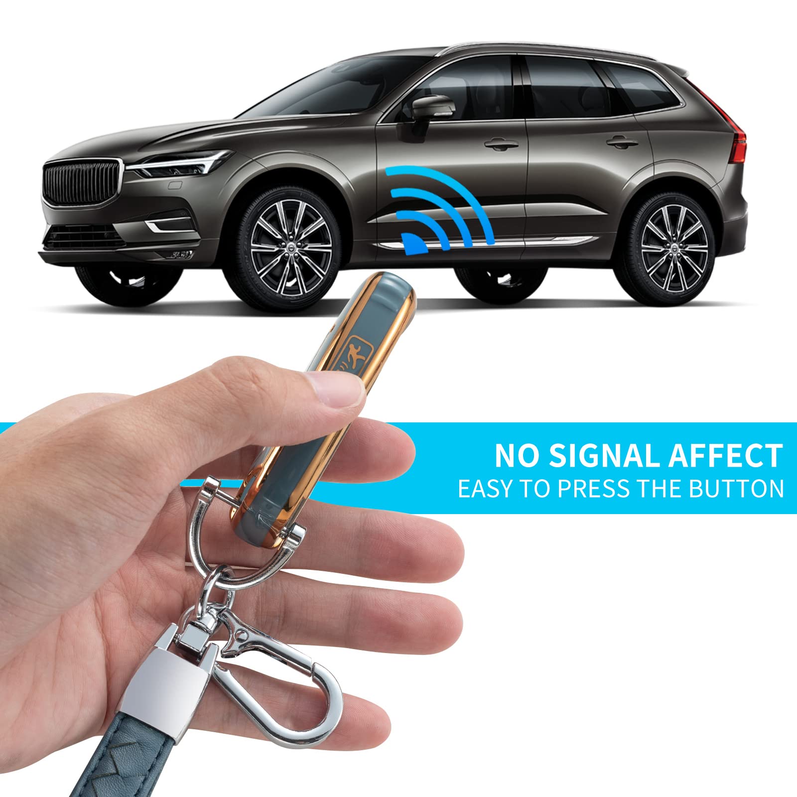 Compatible with VW Volkswagen Key Fob Cover with Leather Lanyard, Car Key Case Shell Protection for Volkswagen Tiguan Atlas Jetta Passat Golf Alltrack Smart Remote Control,Green