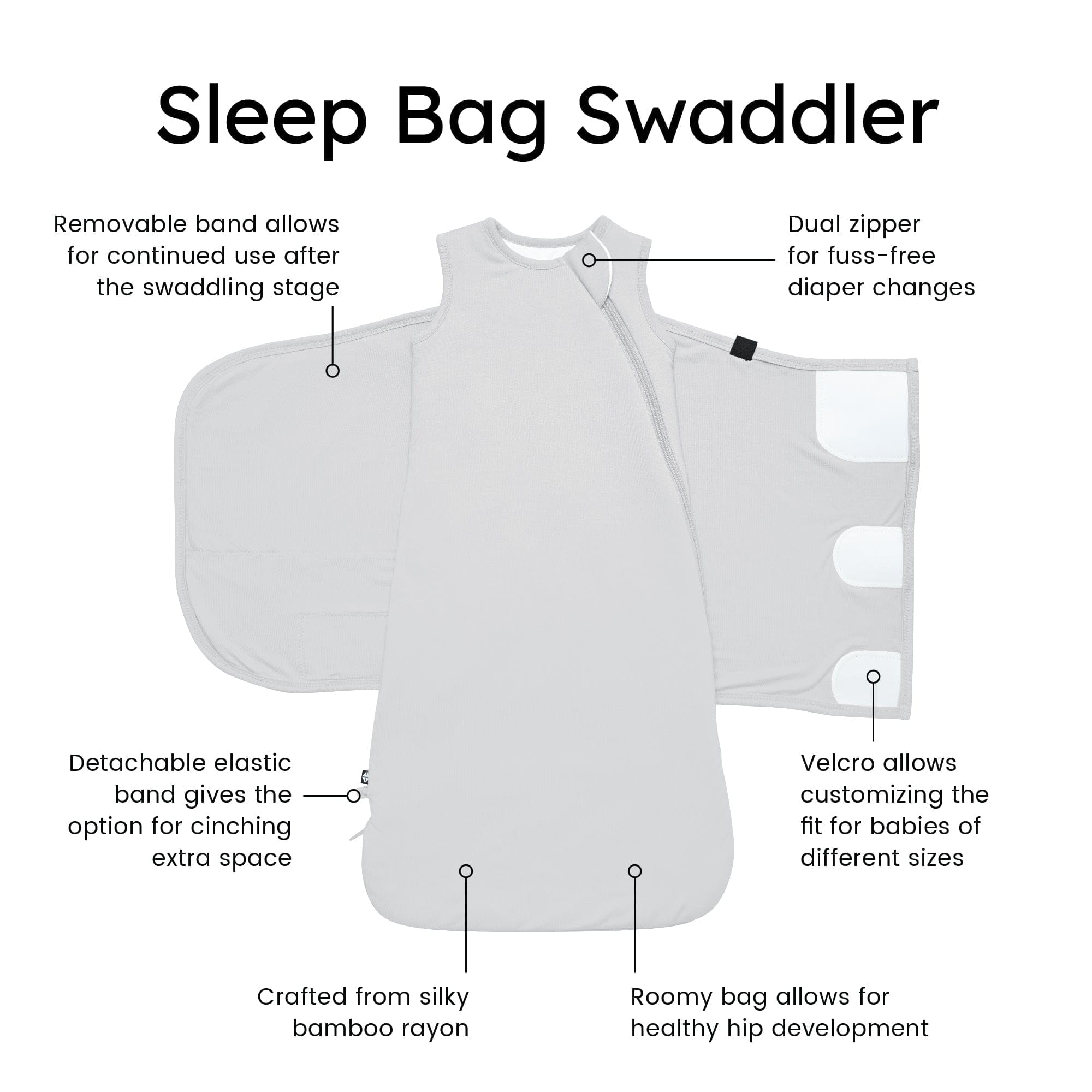 KYTE BABY Unisex Rayon Made from Bamboo Sleep Bag Swaddler for Babies, 1.0 Tog