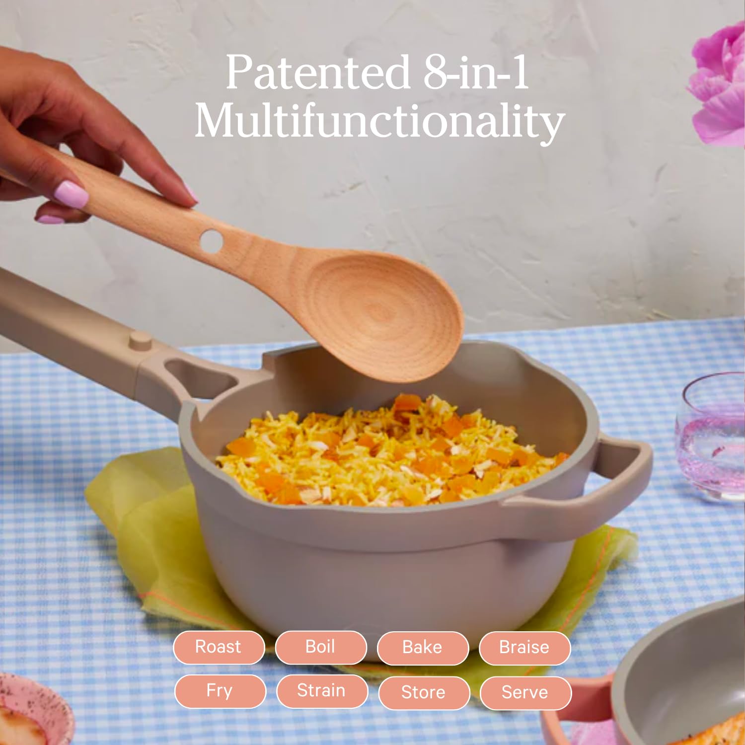 Our Place Perfect Pot - 5.5 Qt. Nonstick Ceramic Sauce Pan with Lid | Versatile Cookware for Stovetop and Oven | Steam, Bake, Braise, Roast | PTFE and PFOA-Free | Toxin-Free, Easy to Clean | Steam