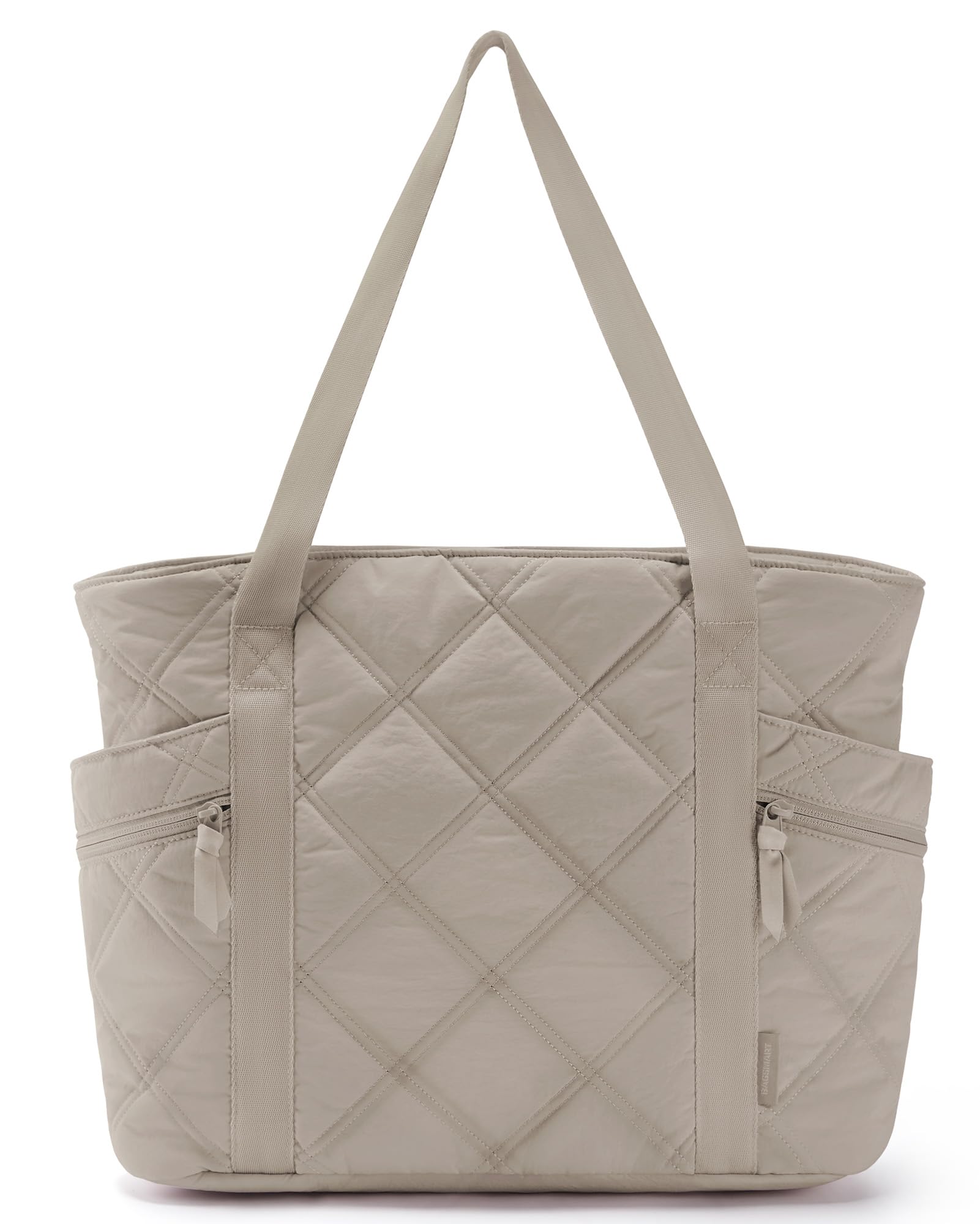 BAGSMART Tote Bag for Women, Puffer Tote Bags with Zipper, Travel Essentials Quilted Nurse Bag Carry On Bag Gifts for Women