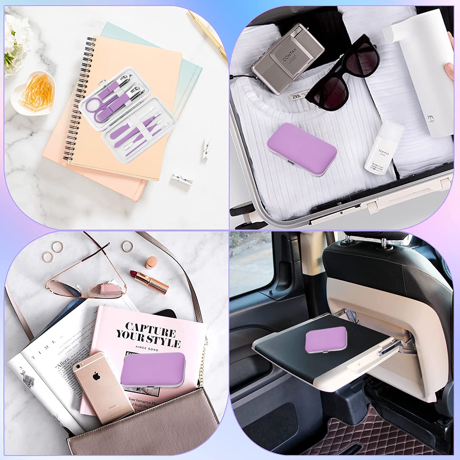 Manicure Set Professional Grooming Kits, Nail Clippers Pedicure Kit 8pcs Nail Kit Pedicure Set Tools with Aceoce Travel Case for Women Men Home or Salon Gift