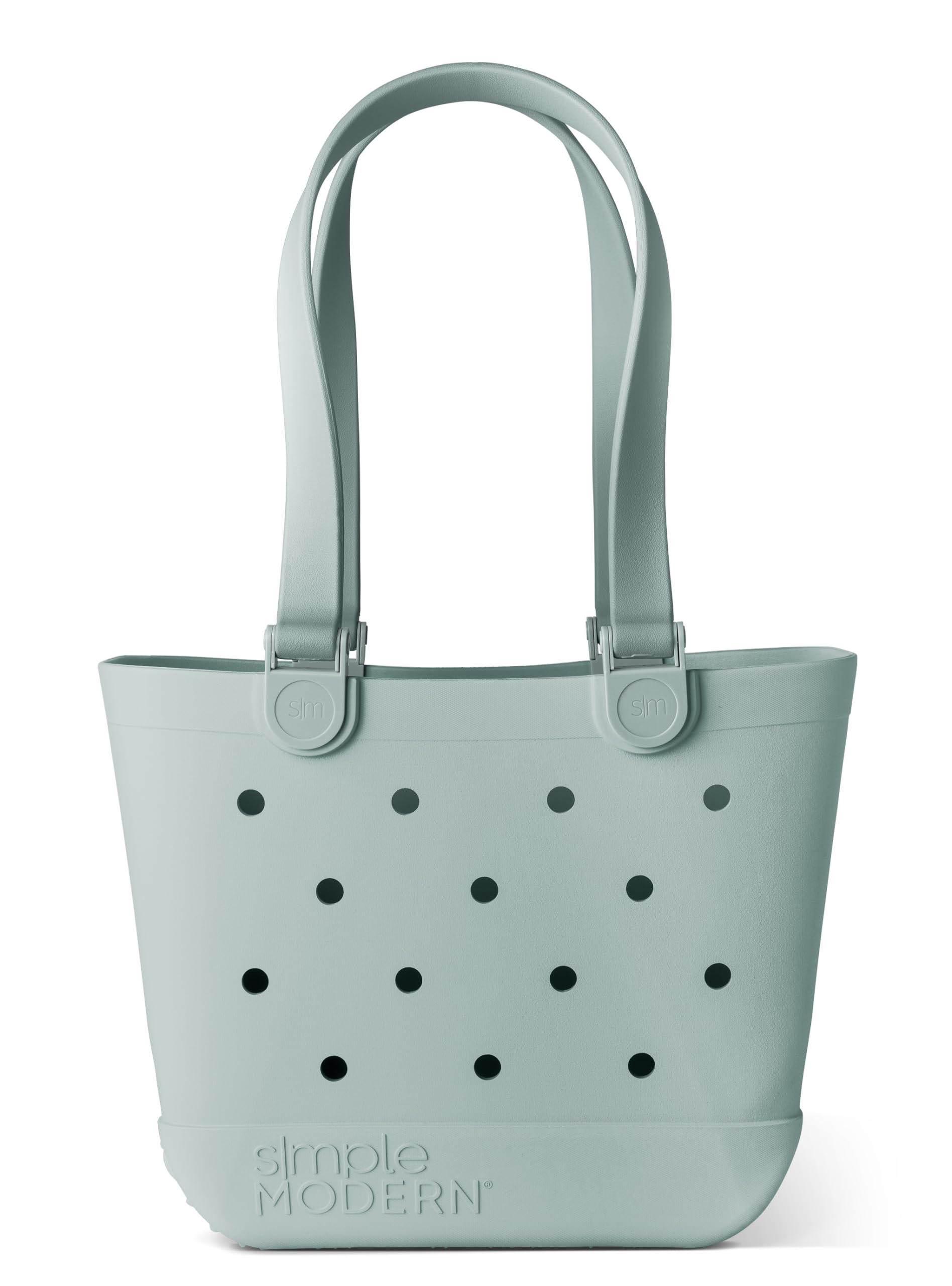 Simple Modern Beach Bag Rubber Tote | Waterproof Medium Tote Bag with Zipper Pocket for Pool, Groceries, Sports | Gifts For Women | Getaway Bag Collection | Almond Birch