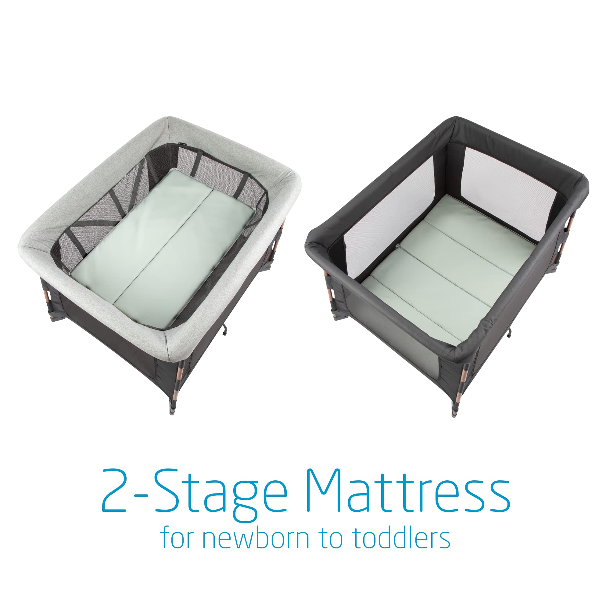 Maxi-Cosi Swift Baby Playpen with Mat, Baby Play Yards, Pack and Play with Bassinet - Portable Playpen for Babies and Toddlers, Classic Oat