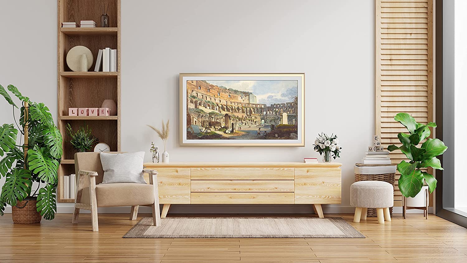 Frame My TV Deco TV Frames Alloy Scoop - Pale Gold Bezel Compatible ONLY with Samsung The Frame TV (55", Fits 2021-2024 Frame TV)