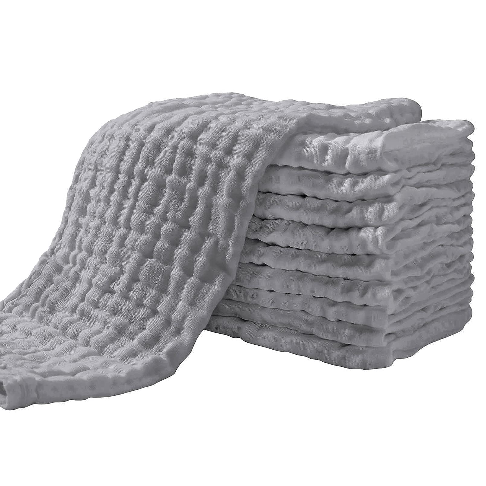 Yoofoss Muslin Burp Cloths for Baby 10 Pack 100% Cotton Baby Washcloths for Boys Girls Large 20&