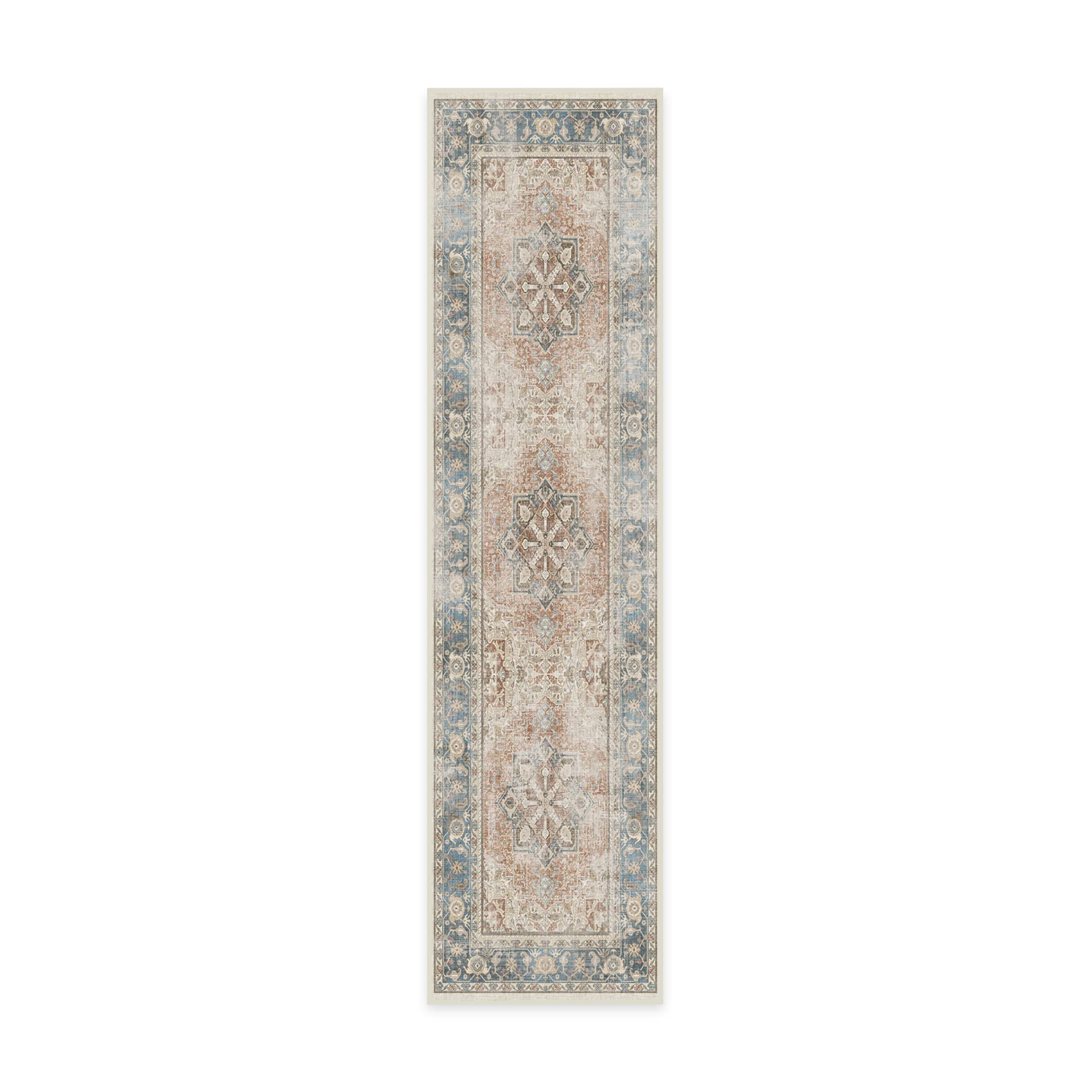 RUGGABLE Kamran Washable Rug - Perfect Vintage Area Rug for Living Room Bedroom Kitchen - Pet & Child Friendly - Stain & Water Resistant - Hazel 5&