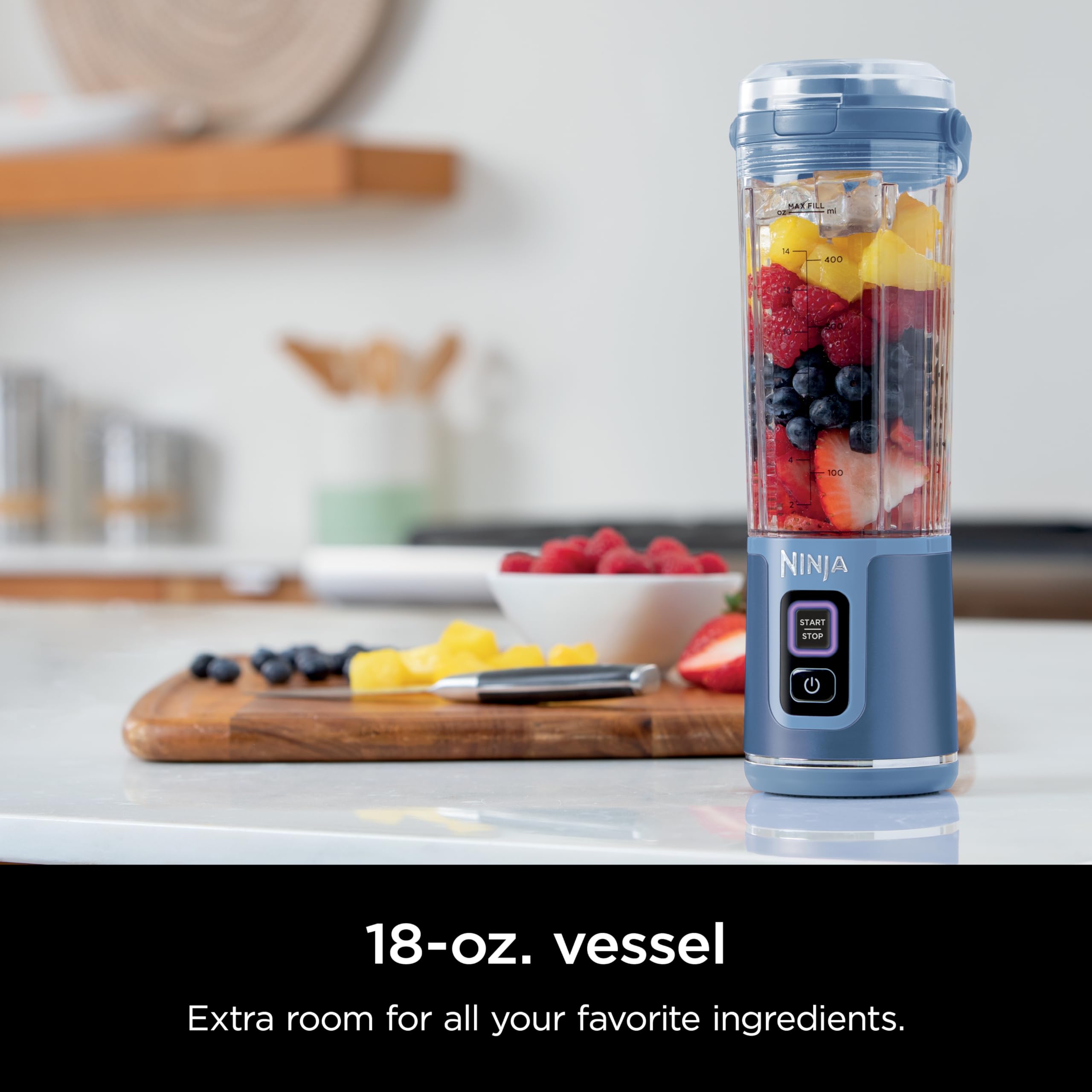 Ninja Blast Portable Blender, Cordless, 18oz. Vessel, Personal Blender For-Shakes and Smoothies, BPA Free, Leakproof-Lid and Sip Spout, USB-C Rechargeable, Dishwasher Safe Parts, Tinted Pink, BC151PK