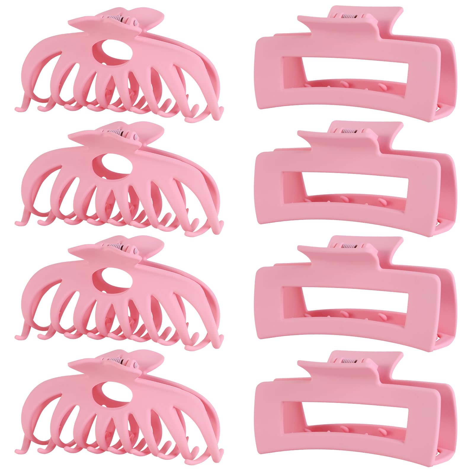 LuSeren Hair Clips for Women 4.3 Inch Large Hair Claw Clips for Women Thin Thick Curly Hair, Big Matte Banana Clips,Strong Hold jaw clips,Neutral Colors