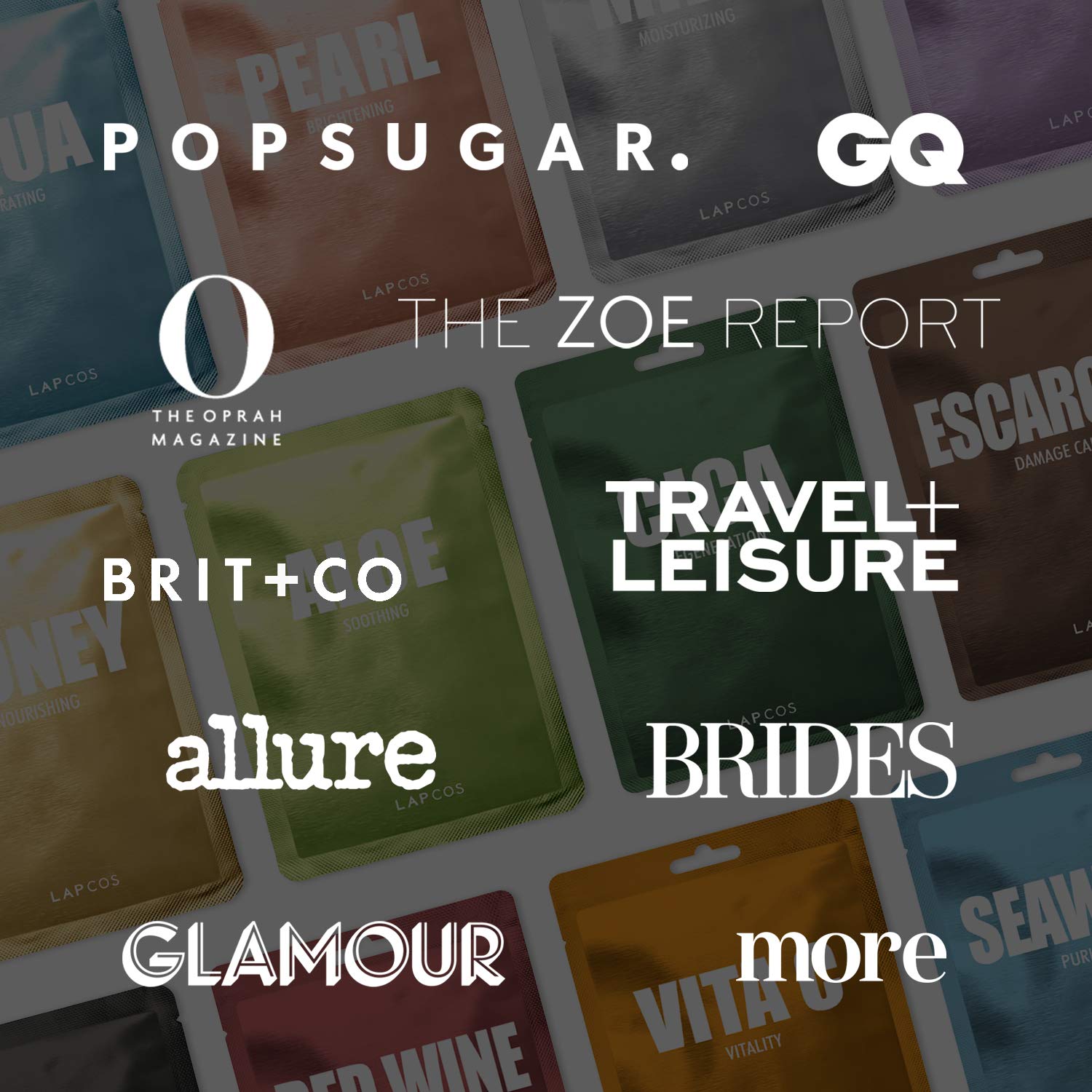 LAPCOS Rejuvenating Sheet Mask Variety Set, Korean Facial Sheet Masks, Moisturizing & Restorative Skincare, 5-Pack