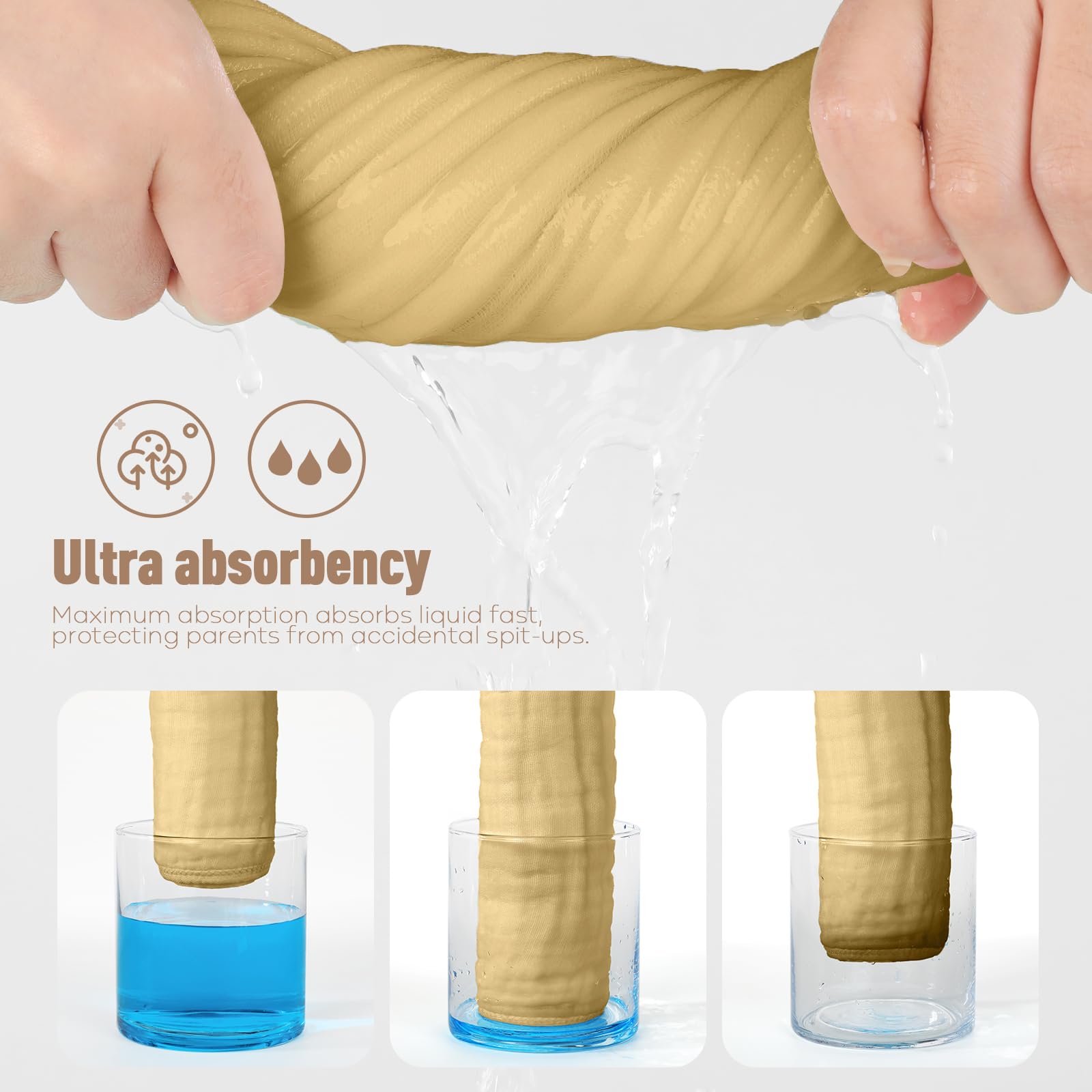 Yoofoss Muslin Burp Cloths for Baby 10 Pack 100% Cotton Baby Washcloths for Boys Girls Large 20&