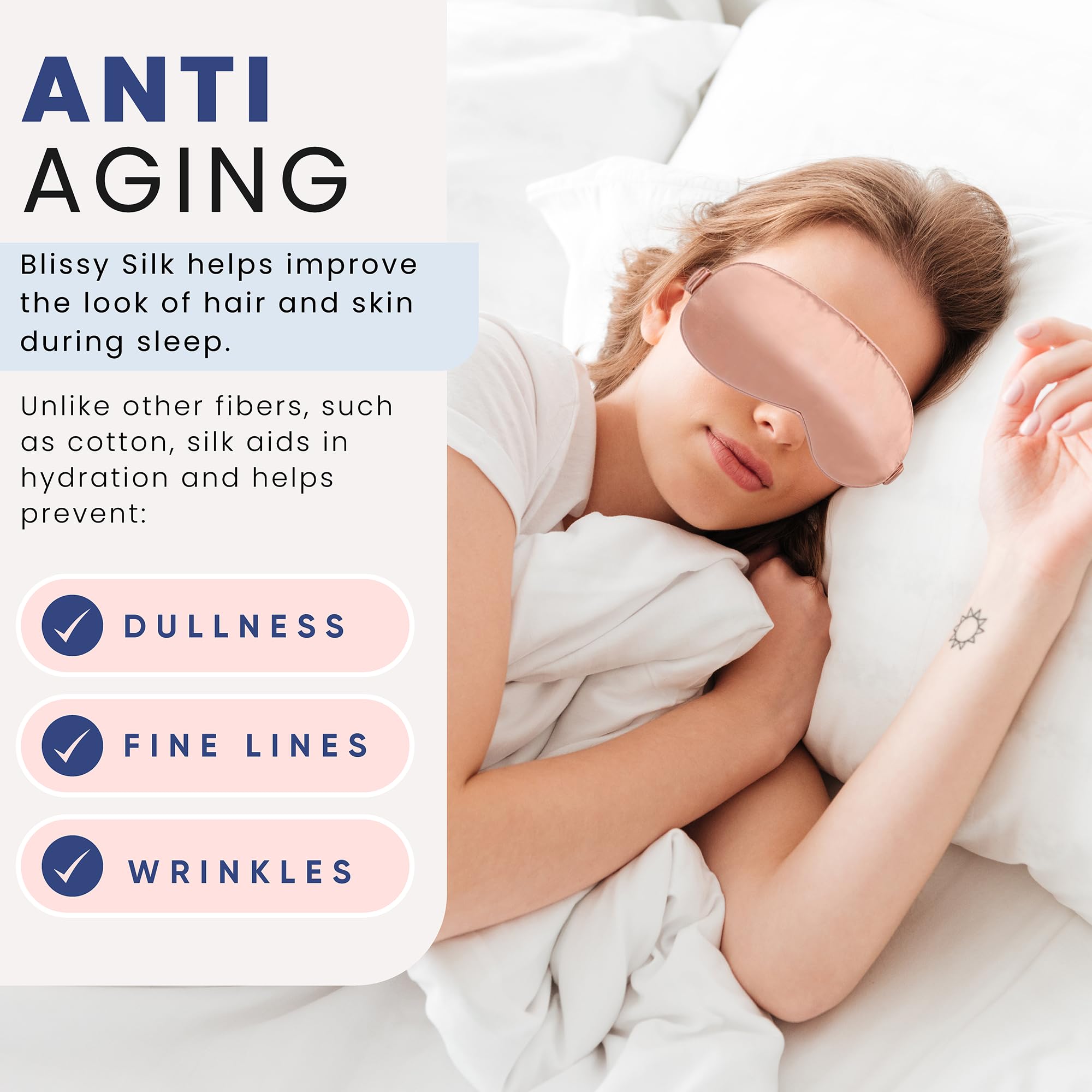 Blissy Silk Sleep Mask - Silk Eye Sleeping Mask for Women & Men for Total Blackout - 100% Pure Mulberry Silk, 22 Momme 6a Fibers - Blindfold Silk Sleep Mask Side Sleeper Eye Cover (Plum)