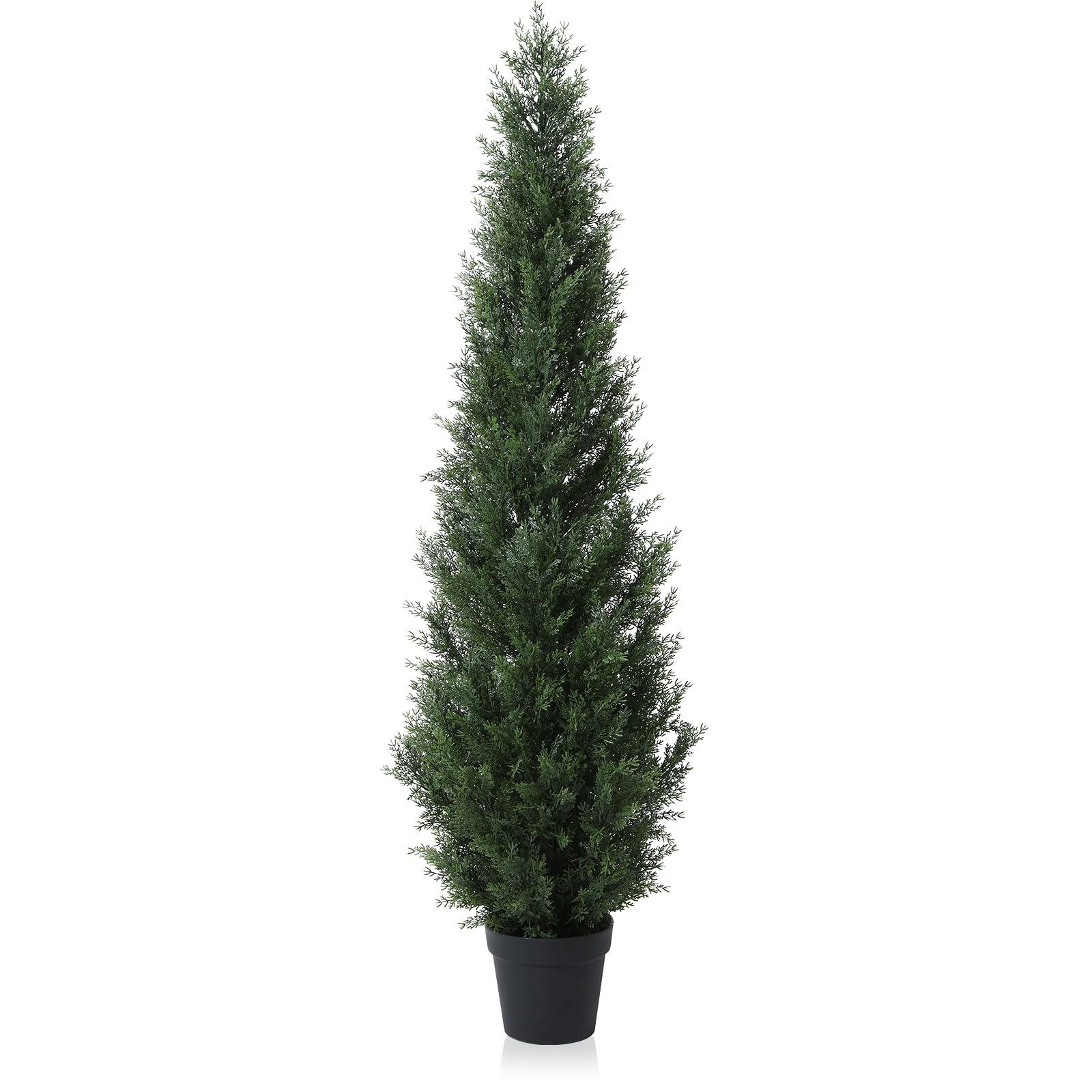 3FT Artificial Cedar Topiary Trees for Outdoors Potted Fake Cypress Trees Faux Evergreen Plants for Home Porch Decor Set of 2