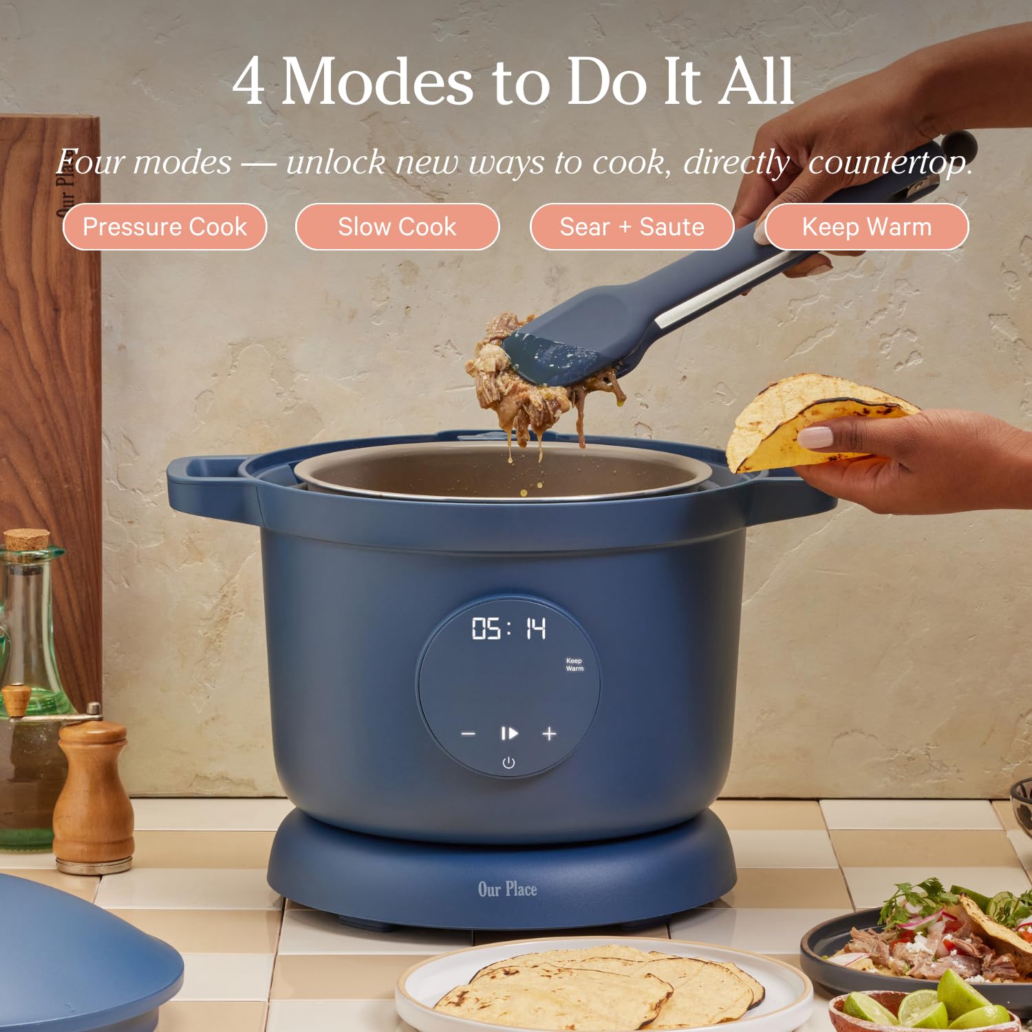 Our Place Dream Cooker | 6-quart Multicooker | 4 Versatile Modes | Pressure Cook, Slow Cook, Sear & Saute, Keep Warm | Hands-Free Steam Release | Tailored Control Panel | Steam