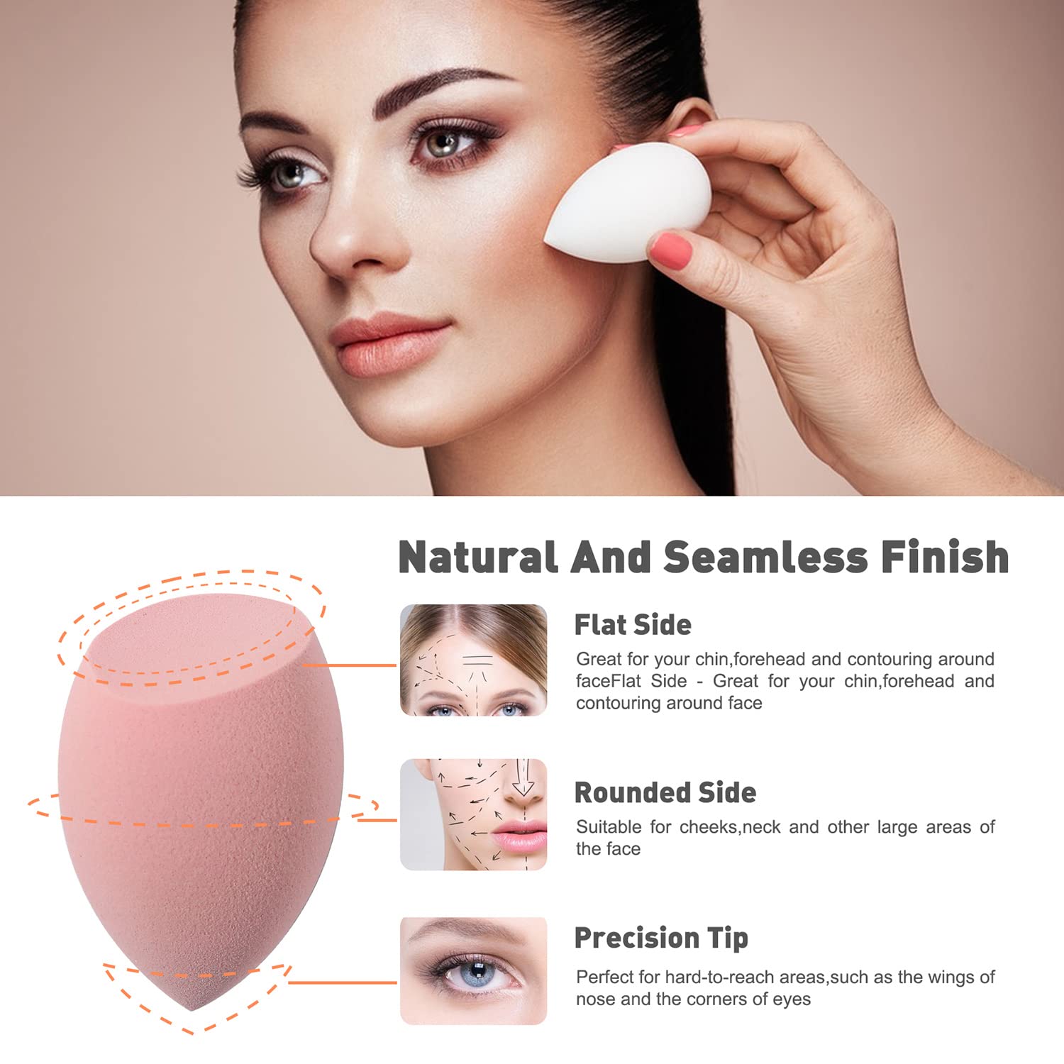 BEZOX Makeup Sponge Holder, Silicone Beauty Sponge Case with Double-Sided Vent Design for Quick Drying, Compact Travel Essentials Make Up Blender Container - Khaki