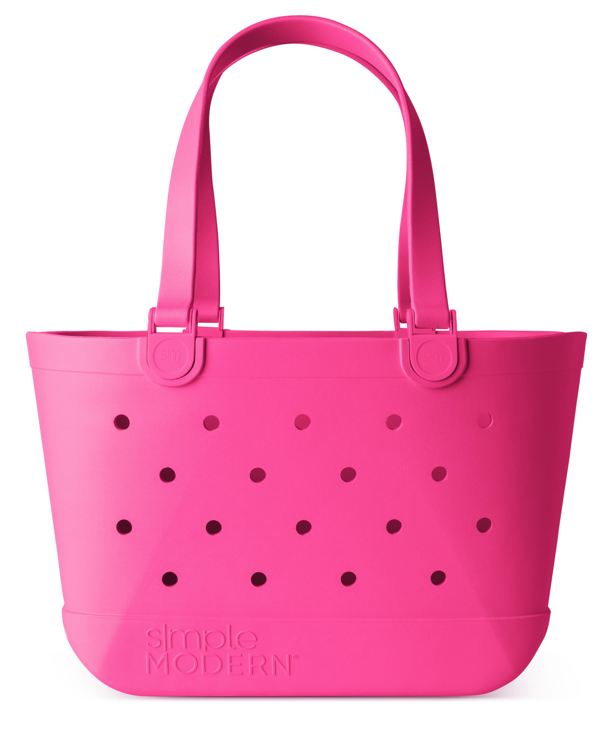 Simple Modern Beach Bag Rubber Tote | Waterproof Medium Tote Bag with Zipper Pocket for Pool, Groceries, Sports | Gifts For Women | Getaway Bag Collection | Almond Birch
