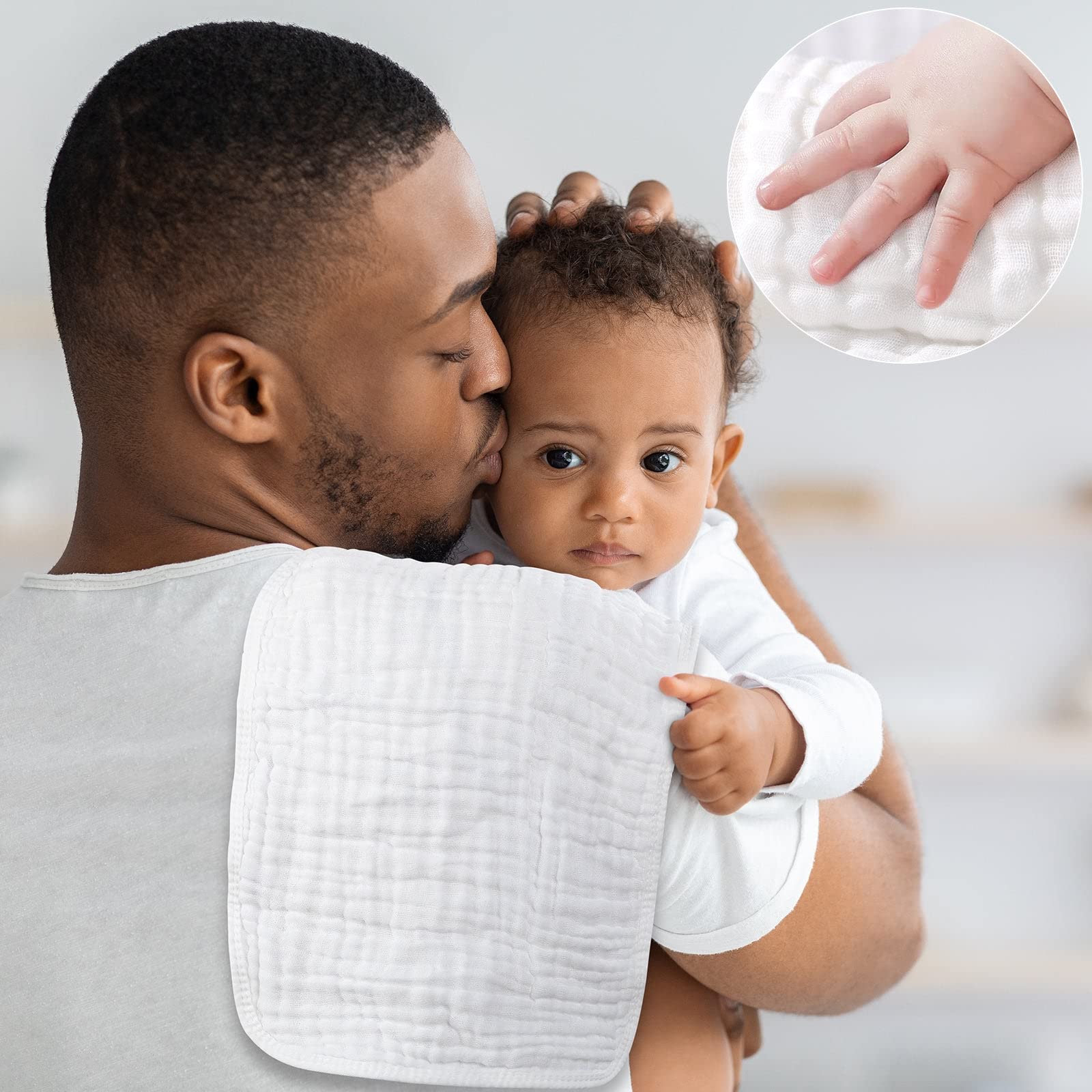 Yoofoss Muslin Burp Cloths for Baby 10 Pack 100% Cotton Baby Washcloths for Boys Girls Large 20&