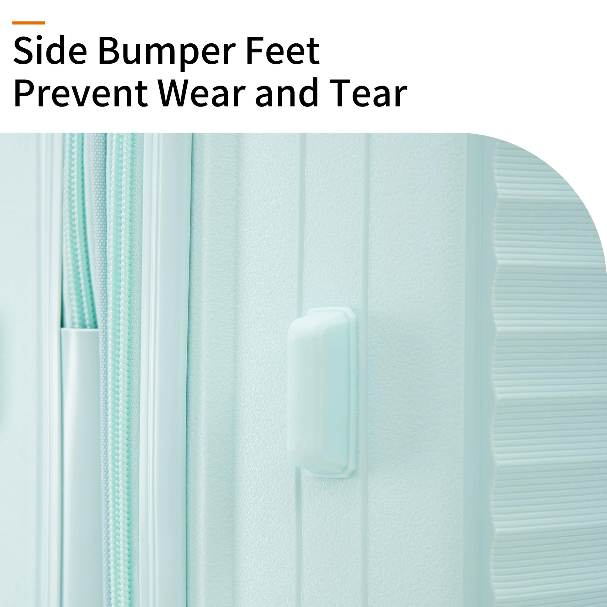 Merax 3 Pcs ABS Hardside Luggage Sets TSA Lock Spinner Wheel Suitcases, Pearly White, 20/24/28 Inch