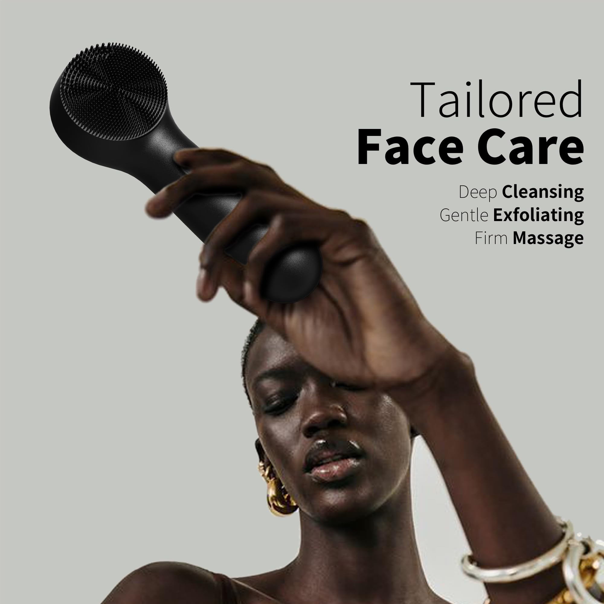 Silicone Face Scrubber, NågraCoola CLIE 2.0 Facial Cleansing Brush, Rechargeable, Waterproof Face Scrub Brush for Cleansing, Exfoliating, Massaging, Electric Facial Exfoliator for Women and Men - Oat