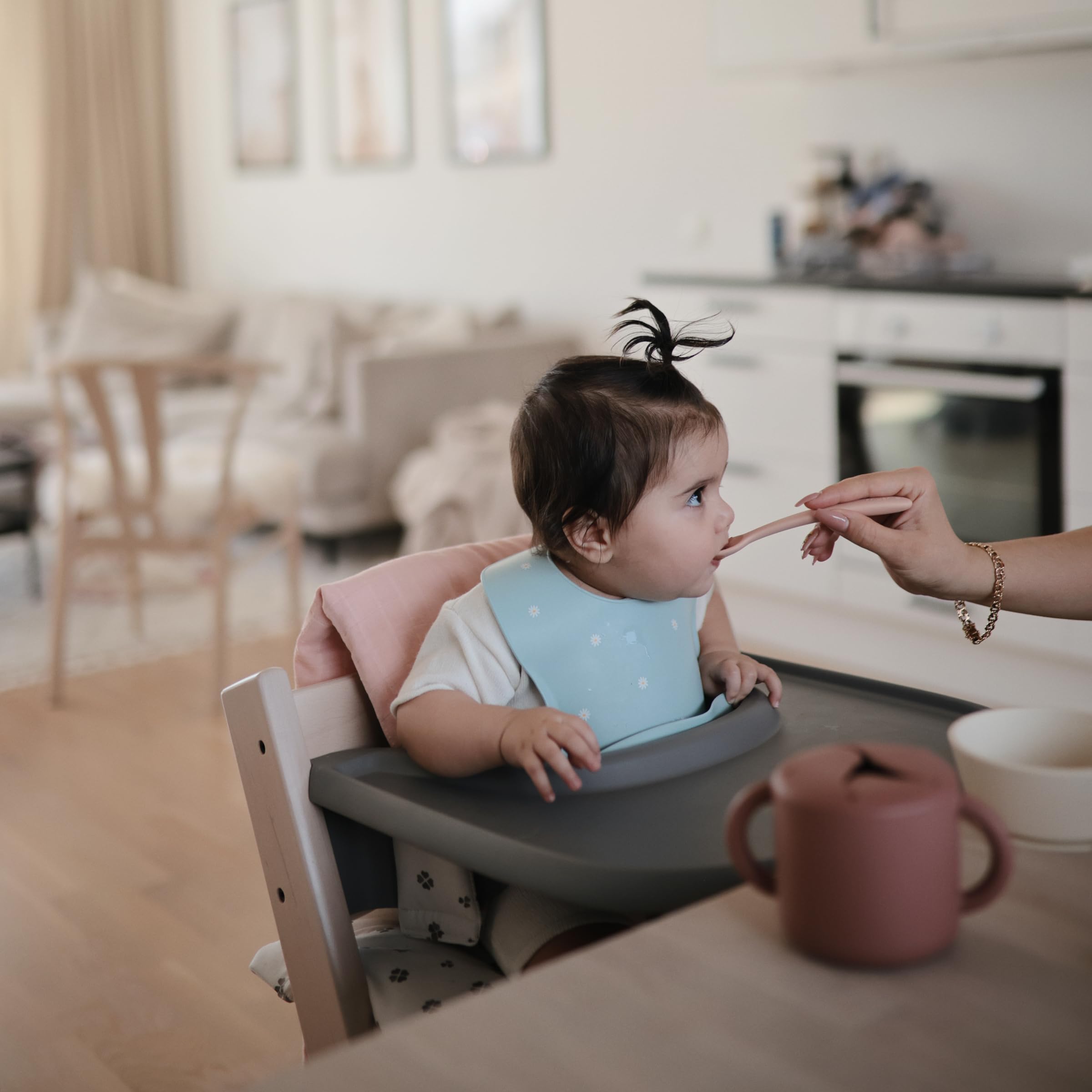mushie Silicone Snack Cup | Spill Proof Food Container for Toddler and Baby (Cambridge Blue)