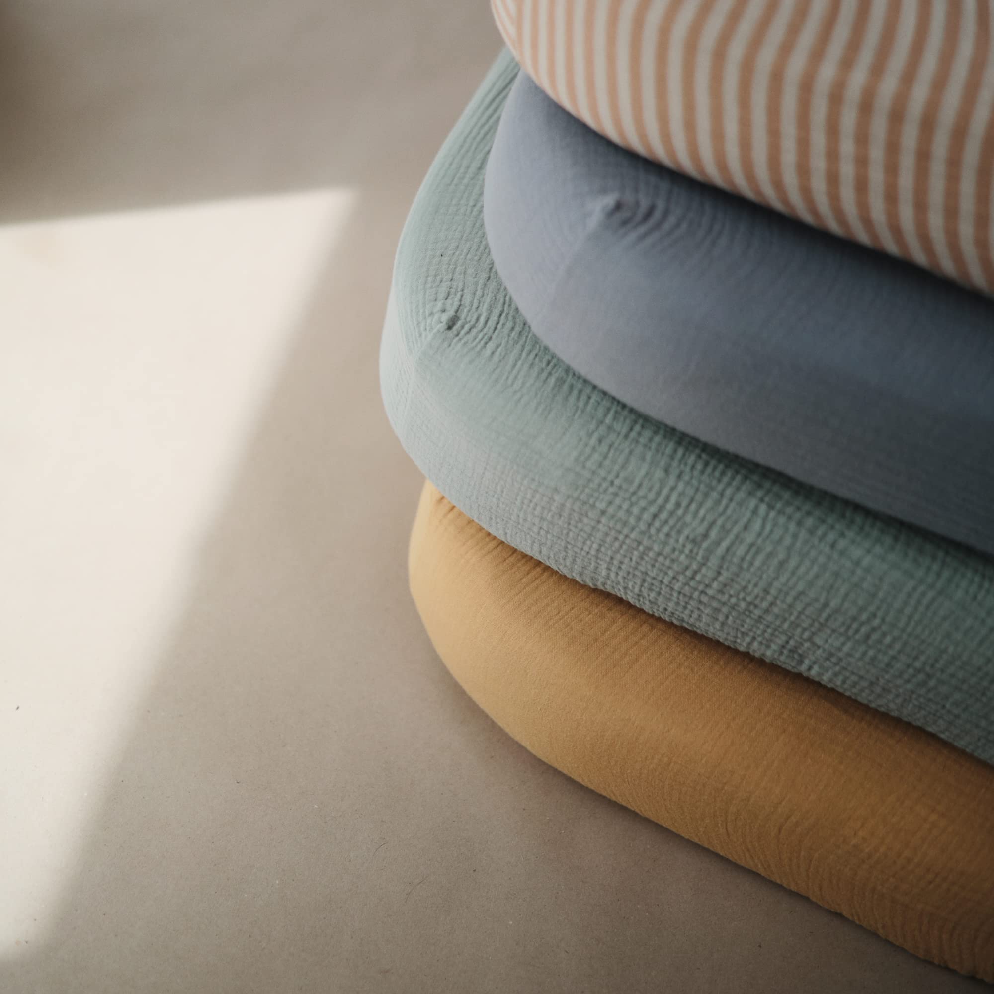 mushie Extra Soft Muslin Fitted Crib Sheet | 192 Thread Count | 28"x 52" (Fog)