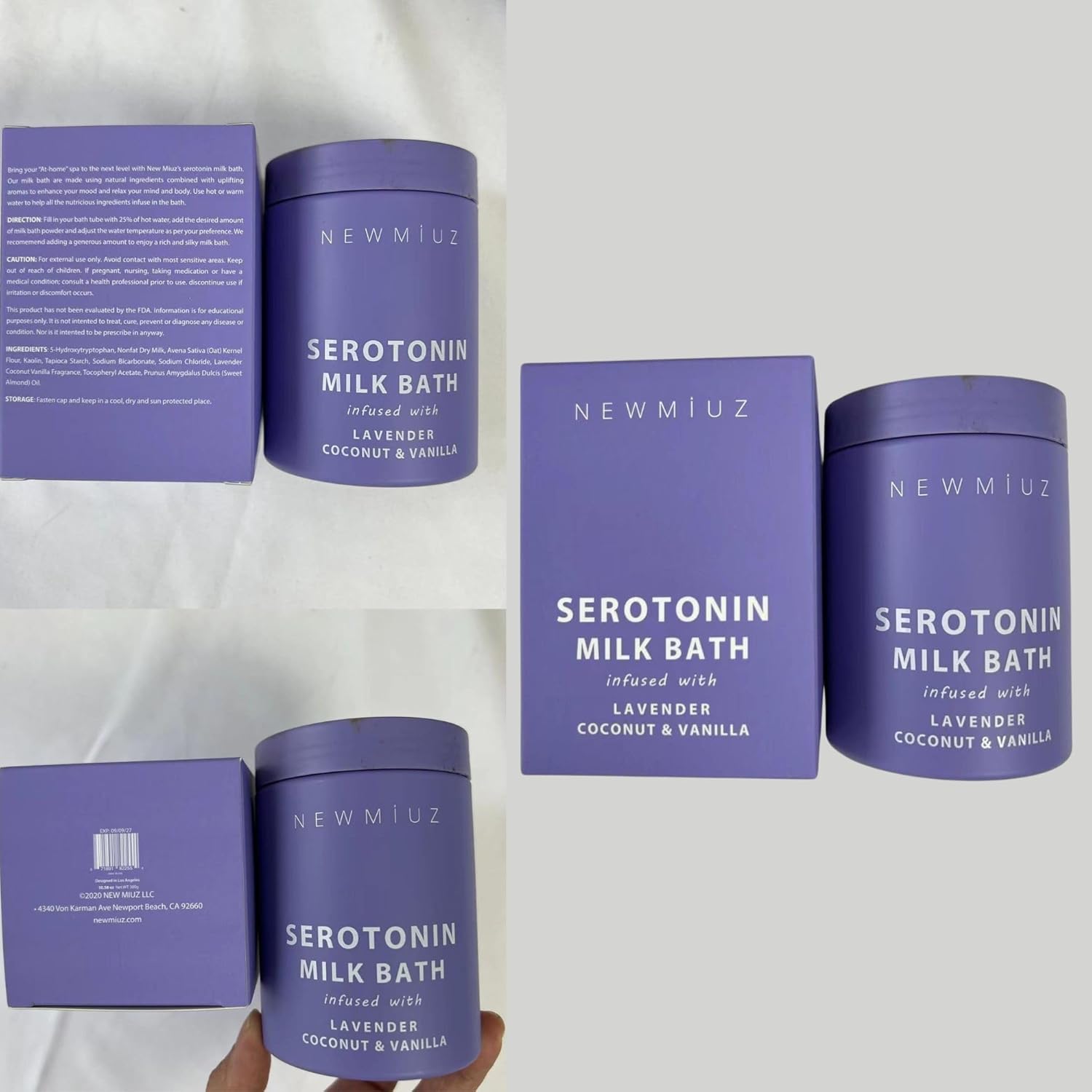 Calm Lavender Milk Bath Soak Powder Moisturize Soften Skin Creamy vanilla Luxury Spa Bath Salt Mother&