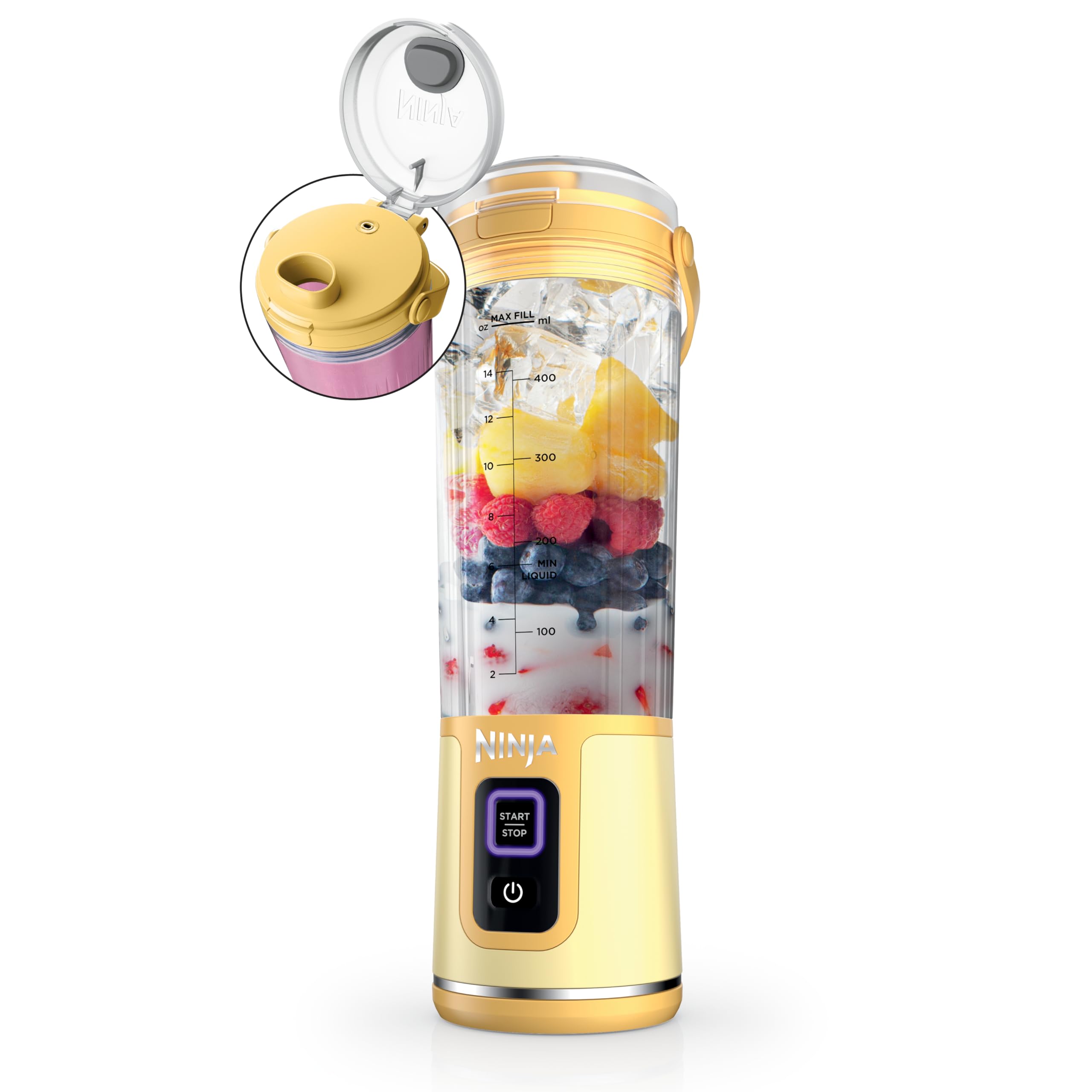 Ninja Blast Portable Blender, Cordless, 18oz. Vessel, Personal Blender For-Shakes and Smoothies, BPA Free, Leakproof-Lid and Sip Spout, USB-C Rechargeable, Dishwasher Safe Parts, Tinted Pink, BC151PK