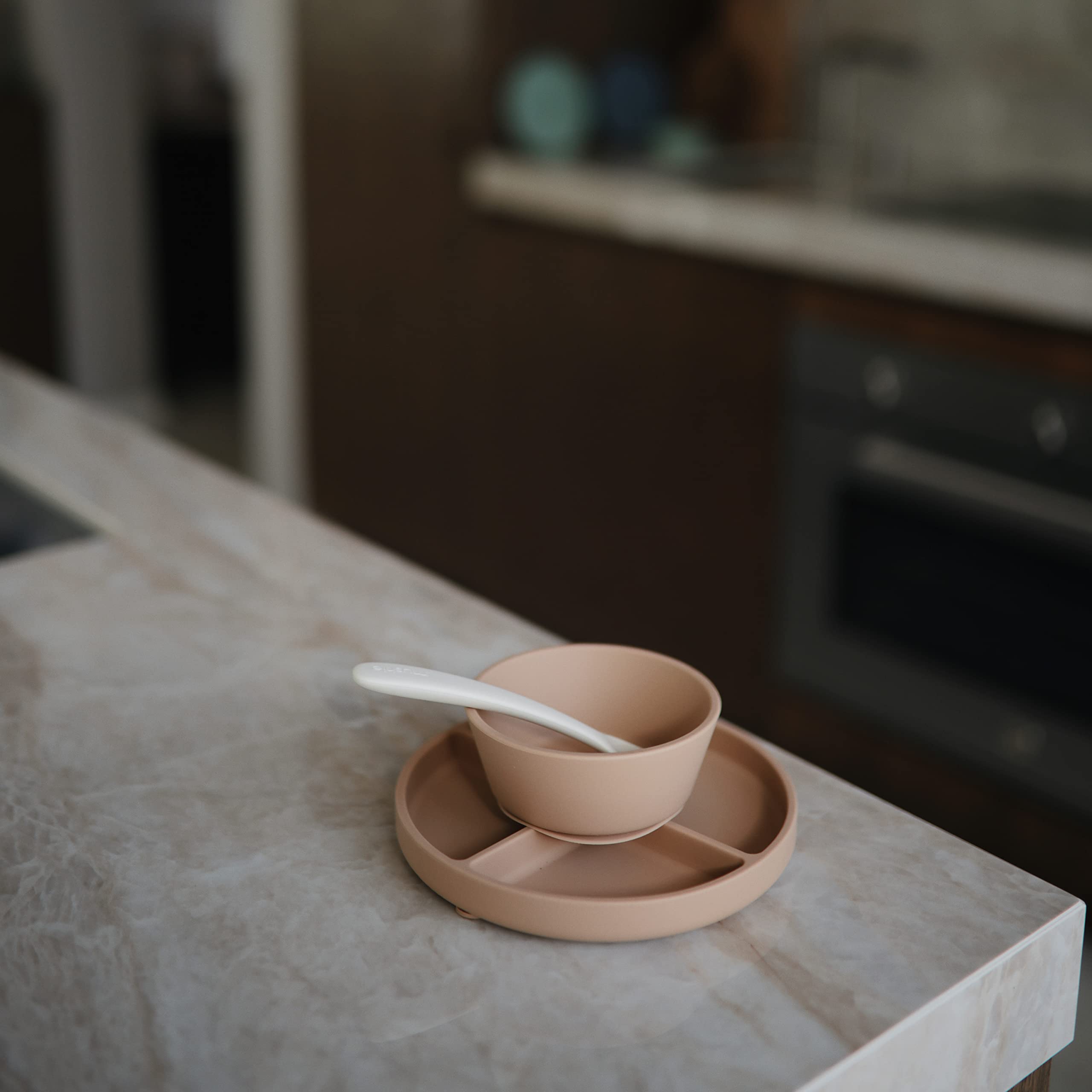 mushie Silicone Suction Bowl | BPA-Free Non-Slip Design (Ivory)