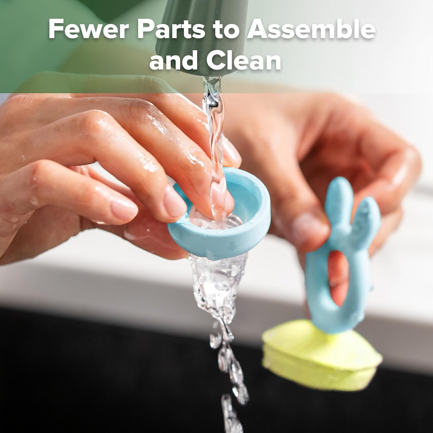 Haakaa Baby Fruit Food Feeder & Mini Freezer Nibble Tray Combo, Breastmilk Popsicle Molds for Cooling Relief, BPA Free Silicone Feeder for Safe Infant Self Feeding, 4 Month+ (Pea Green)