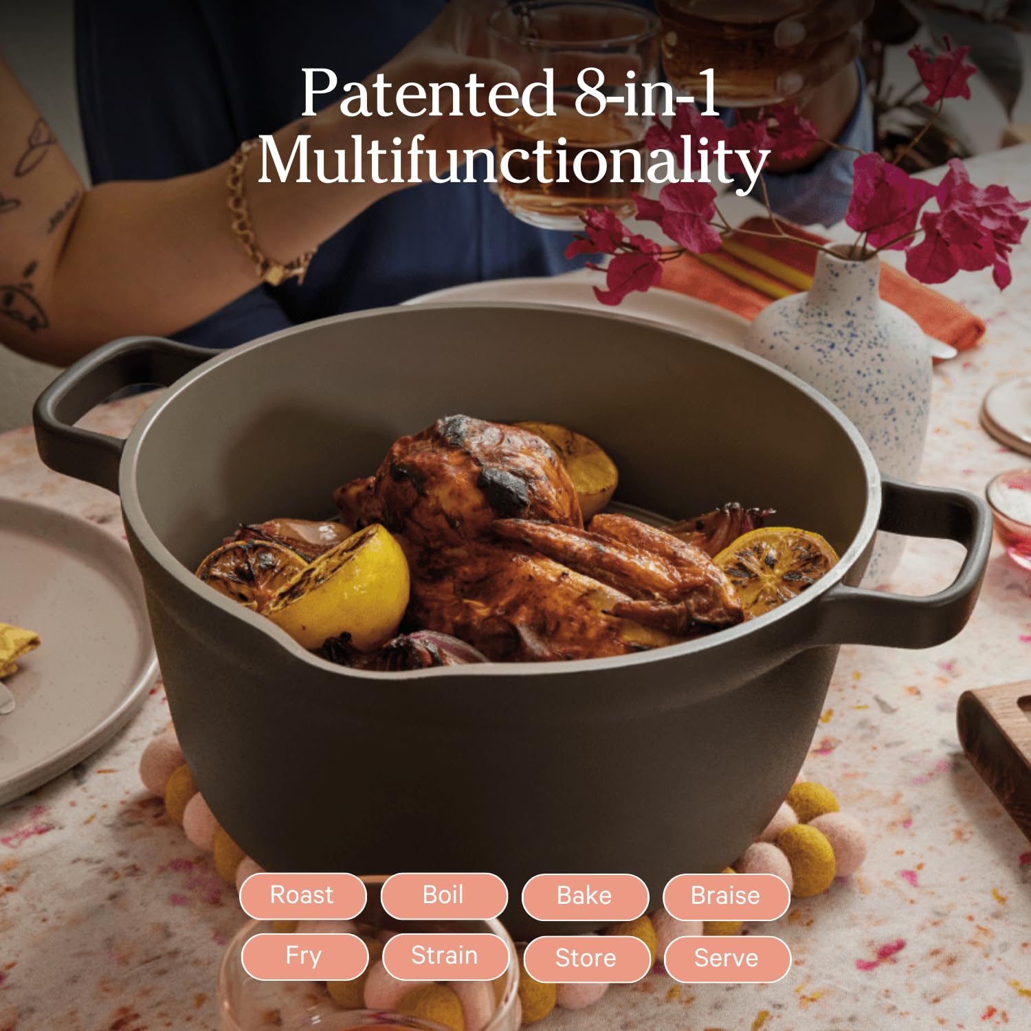 Our Place Perfect Pot - 5.5 Qt. Nonstick Ceramic Sauce Pan with Lid | Versatile Cookware for Stovetop and Oven | Steam, Bake, Braise, Roast | PTFE and PFOA-Free | Toxin-Free, Easy to Clean | Steam