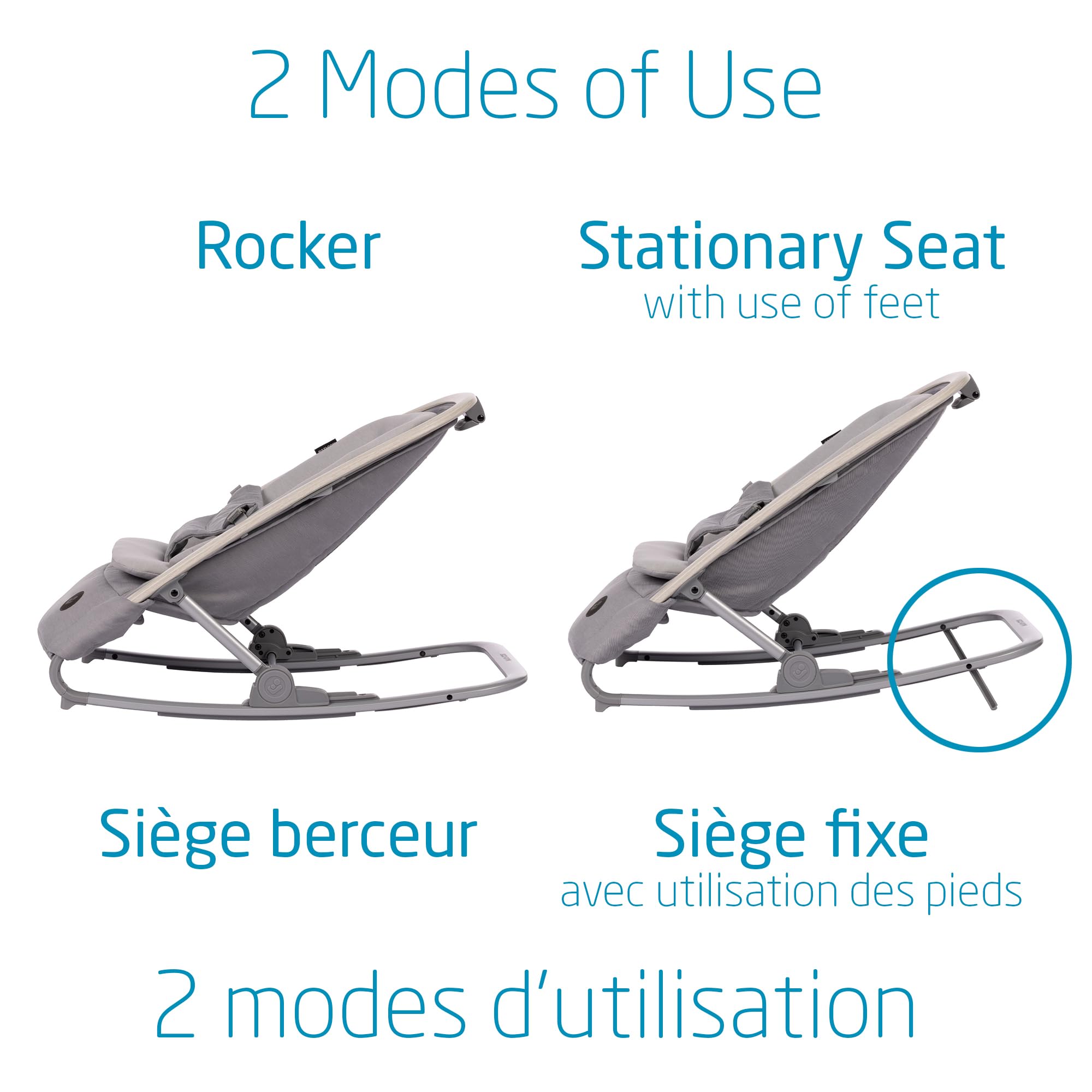 Maxi-Cosi 2-in-1 Kori Rocker, folds flat, travel, washable fabrics, Sand Horizon