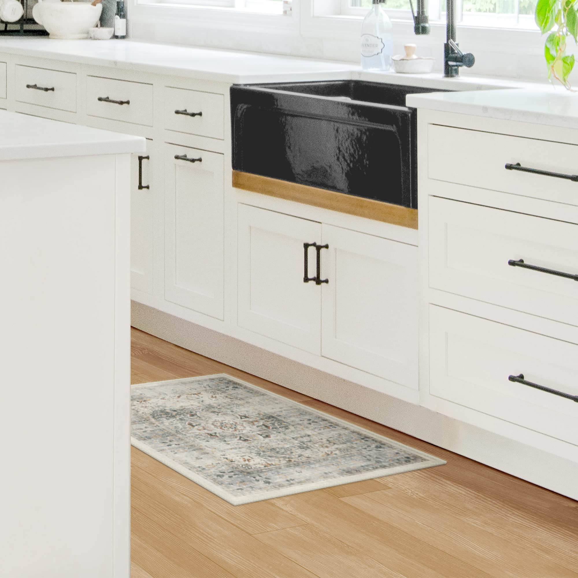 RUGGABLE – Sarrah Blue Quartz – Machine Washable Runner Rug – Pet & Child Friendly – Stain & Water Resistant – Non-Slip – 2.5&