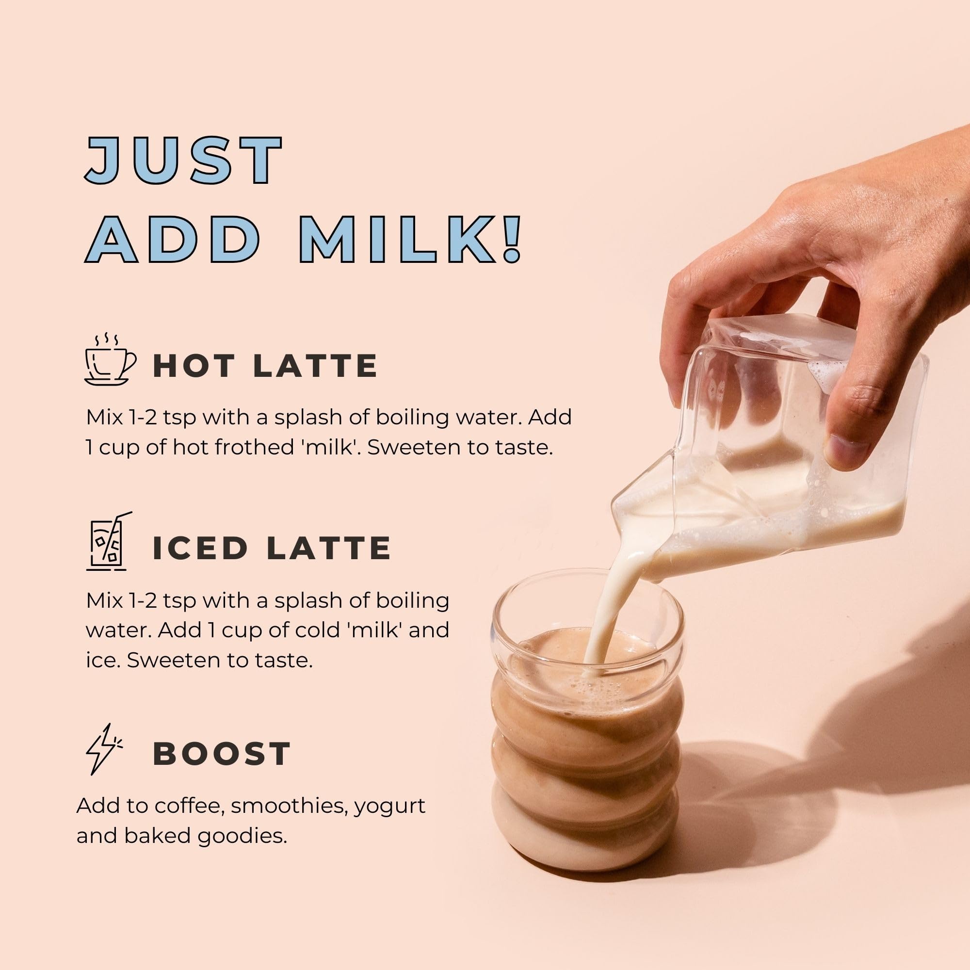 Blume Rose London Fog Latte with Zero Sugar or Caffeine - Certified Organic, Vegan and Gluten-Free - Tart Cherry & Rosehips blend rich Antioxidant & Vitamin to Ease Bloating and Boost Your Natural Glow - 30 Servings