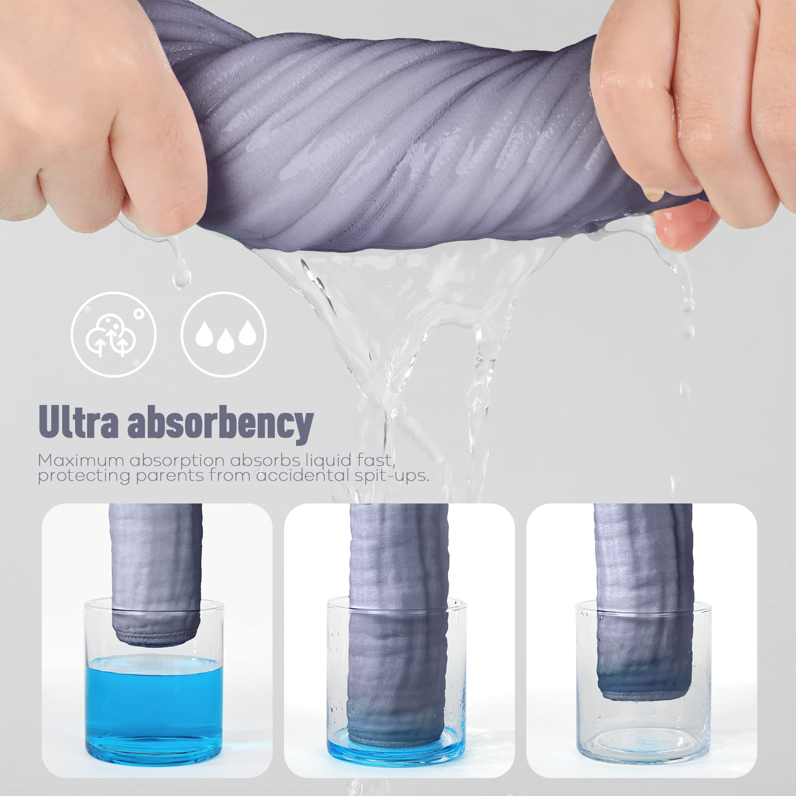 Yoofoss Muslin Burp Cloths for Baby 10 Pack 100% Cotton Baby Washcloths for Boys Girls Large 20&