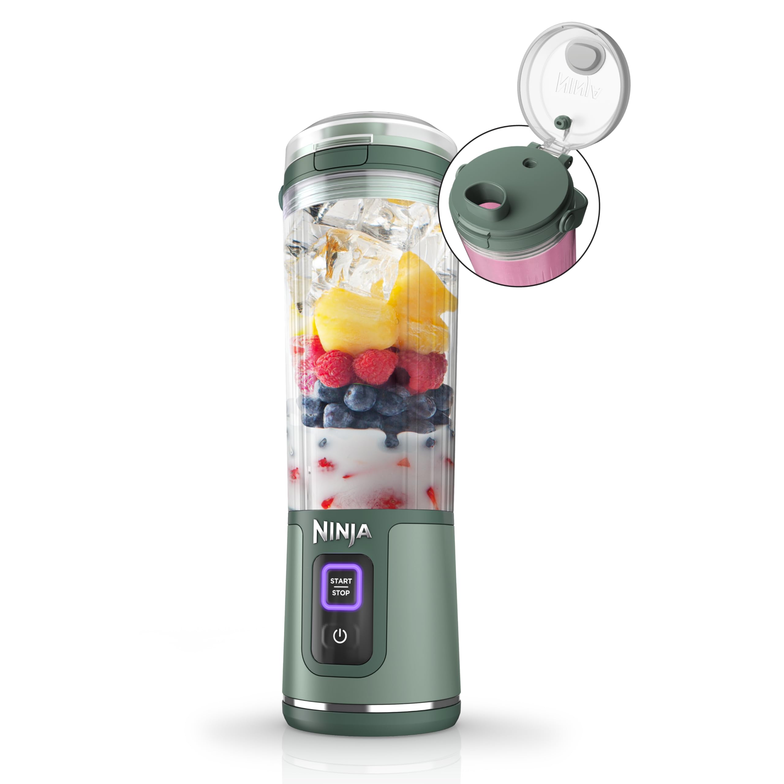 Ninja Blast Portable Blender, Cordless, 18oz. Vessel, Personal Blender For-Shakes and Smoothies, BPA Free, Leakproof-Lid and Sip Spout, USB-C Rechargeable, Dishwasher Safe Parts, Tinted Pink, BC151PK