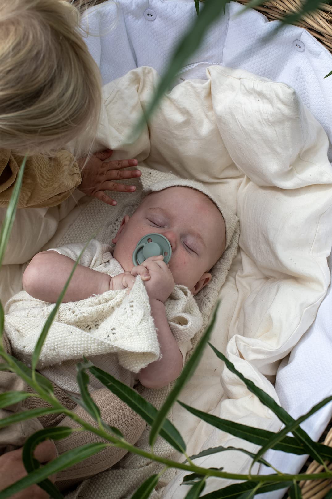 BIBS De Lux Baby Pacifier 2-Pack | Made in Denmark | BPA Free Dummy Soother, Round Nipple. Natural Rubber Latex, Size 2 (6-18 Months), Vanilla/Dark Oak