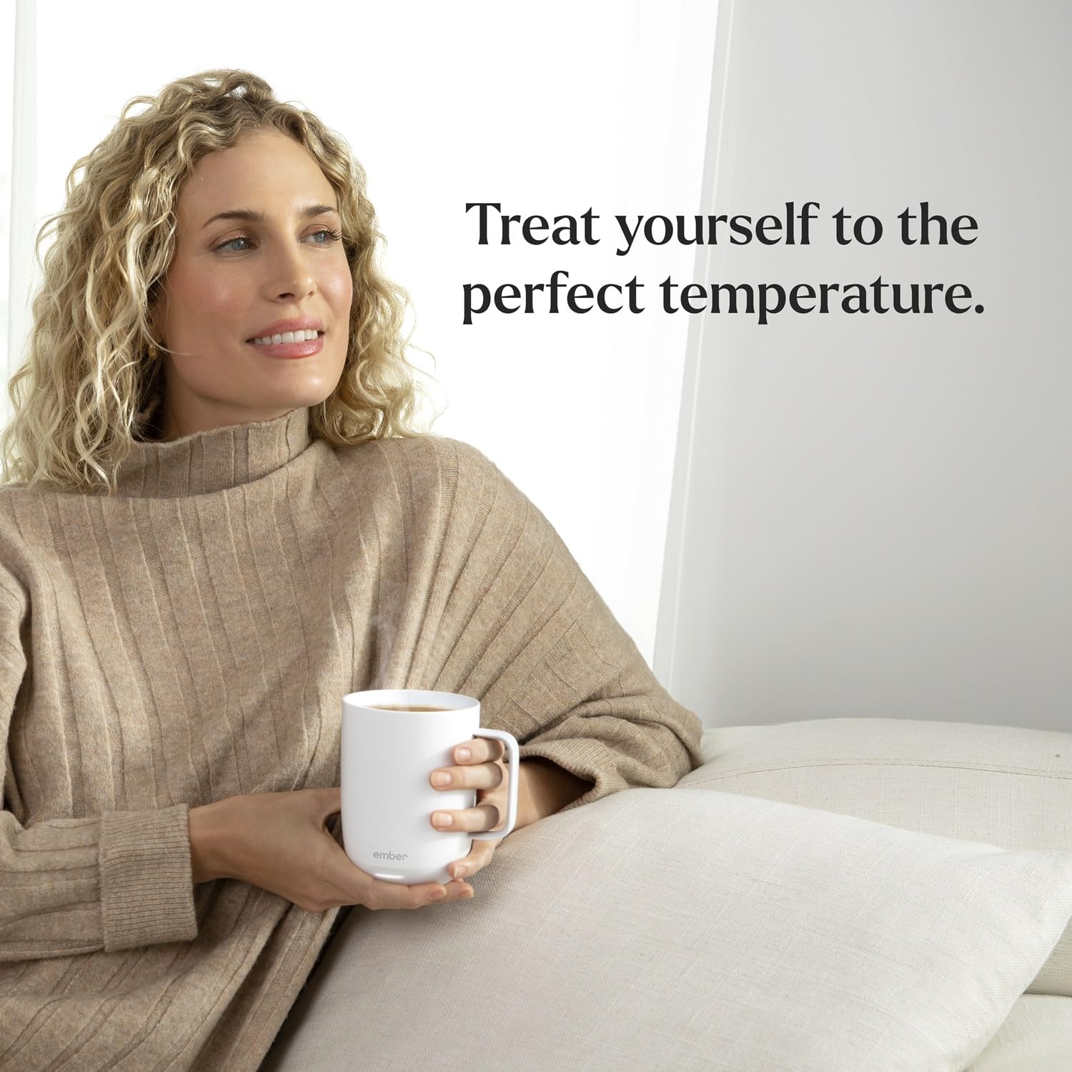 Ember Temperature Control Smart Mug 2, 14 Oz, App-Controlled Heated Coffee Mug with 80 Min Battery Life and Improved Design, White