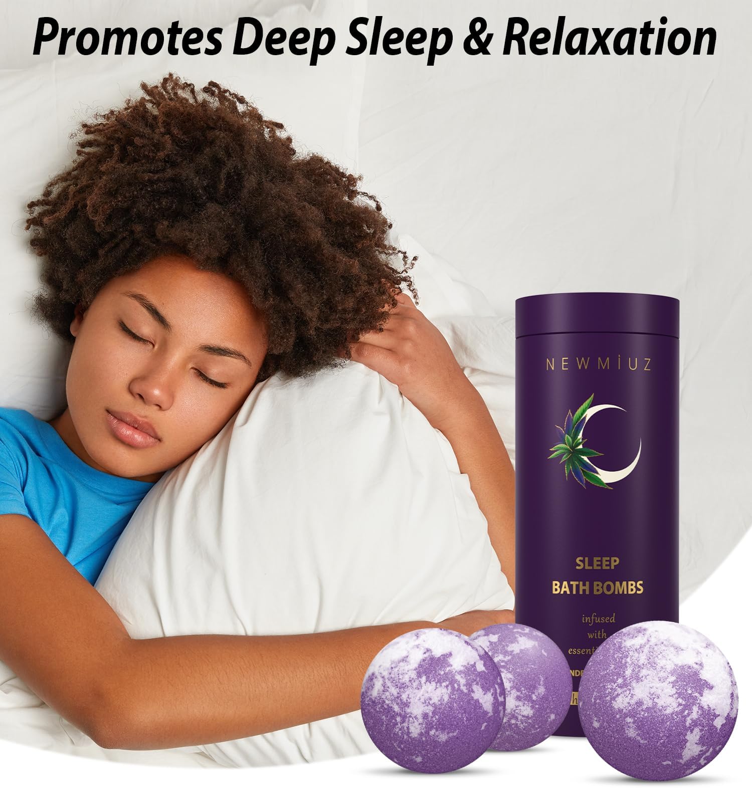 Deep Sleep Bubble Bath Bombs Infused Lavender and Chamomile Essential Luxurious Bath Additives for Dry Skin Nourishment -Indulge in A Blissful Bathing Experience with Our Relaxation Gift Set