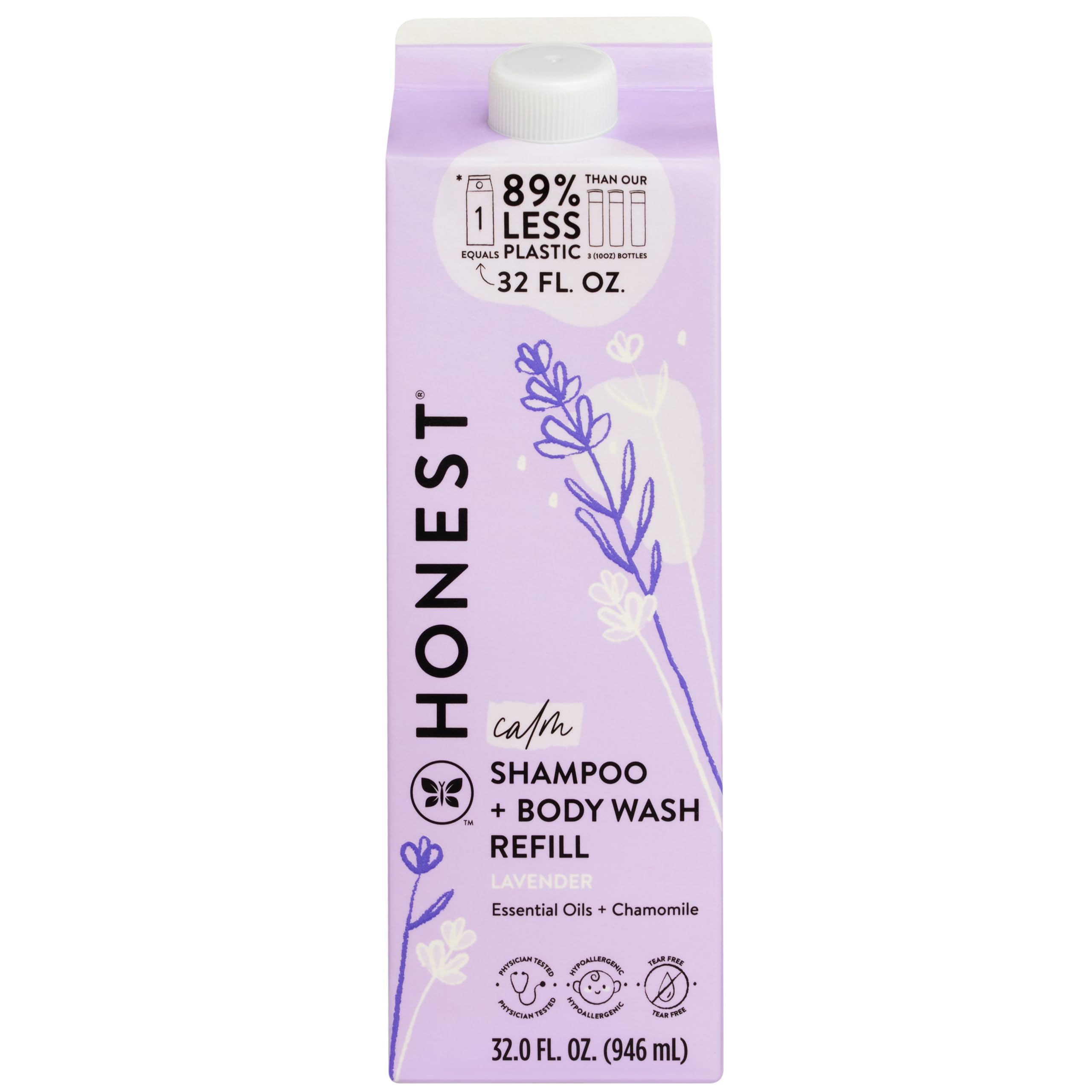 The Honest Company 2-in-1 Cleansing Shampoo + Body Wash | Gentle for Baby | Naturally Derived, Tear-free, Hypoallergenic | Fragrance Free Sensitive, 10 fl oz