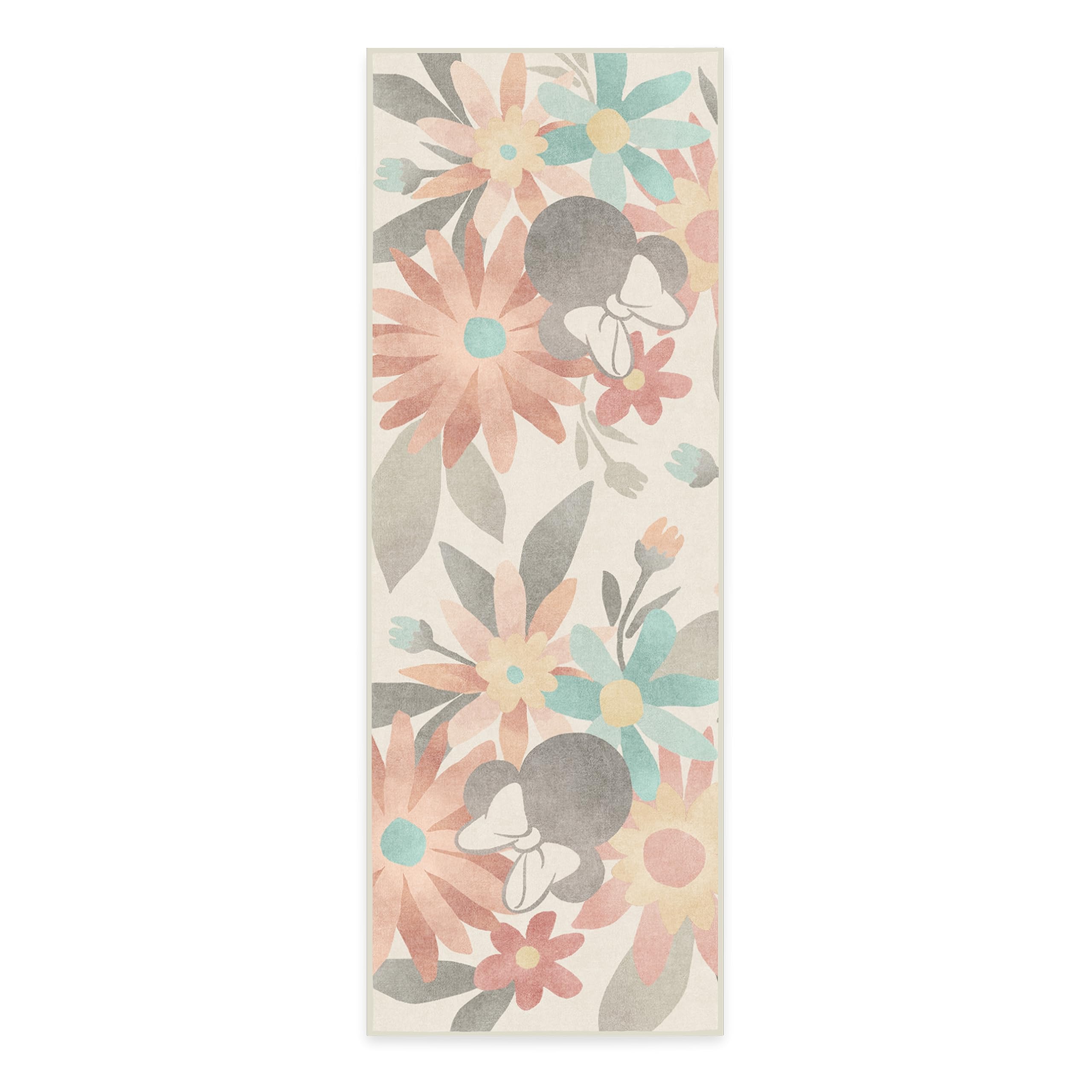 RUGGABLE Disney Classic Minnie Mouse Washable Rug - Perfect Area Rug for Nursery Playroom Kids Room - Pet & Child Friendly - Stain & Water Resistant - Trellis Pink 5&