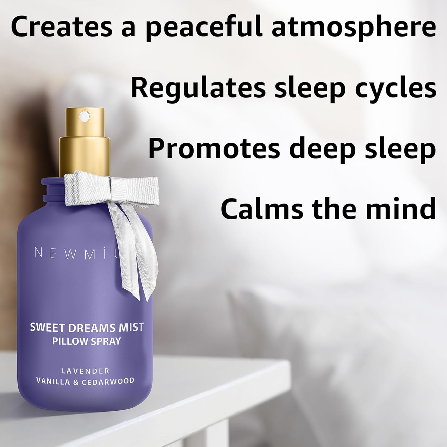 Sweet Dreams Sleep Pillow Spray Lavender Vanilla Cedarwood Essential Oils Fast Acting Aromatherapy Mist for Restful Sleep Relaxation Calming Stress Relief Bedtime & Shower Spray Luxury Self care Gift