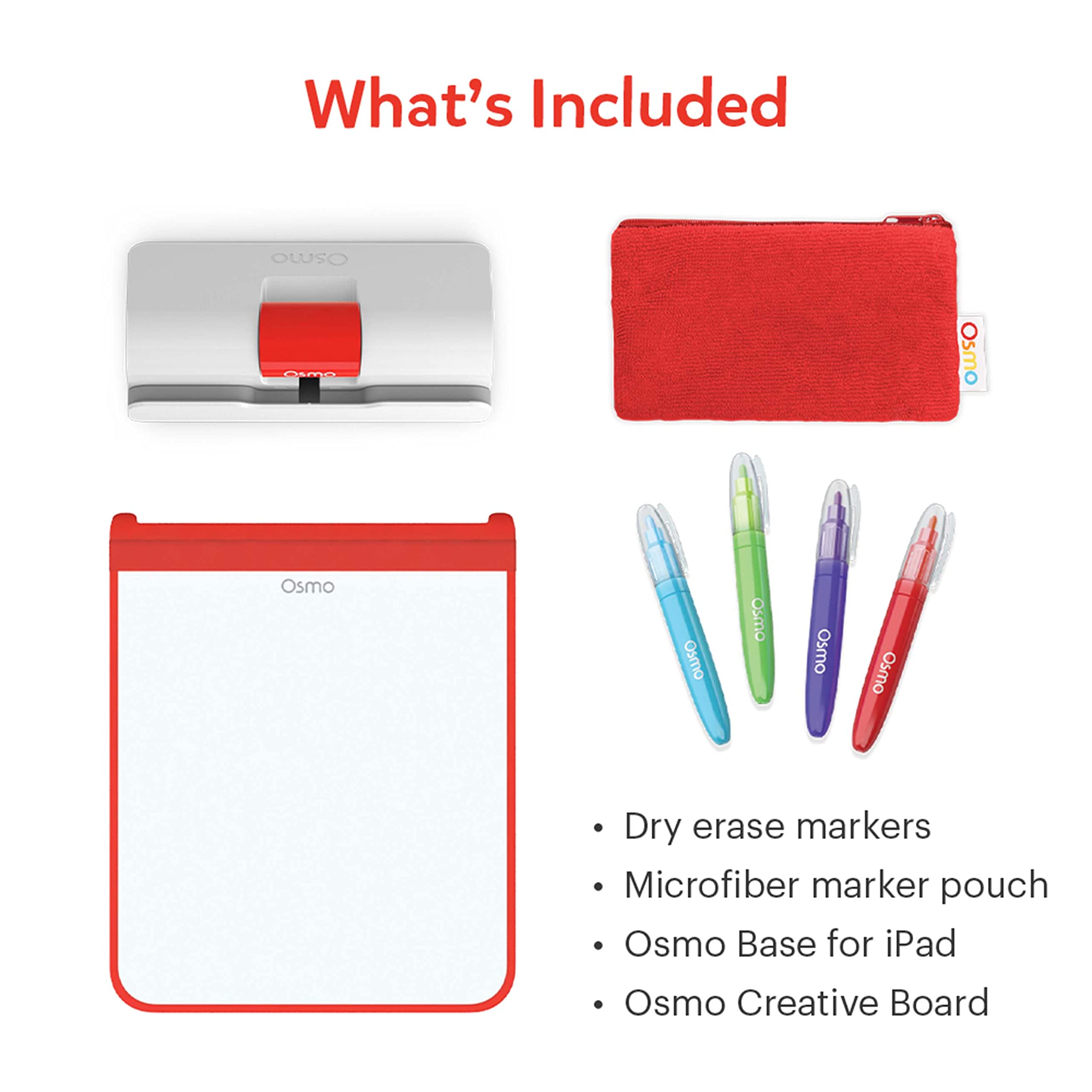 Osmo - Creative Starter Kit for iPad - 3 Educational Learning Games - Ages 5-10 - Drawing, Word Problems & Early Physics - STEM Toy Gifts for Kids, Boy & Girl - Ages 5 6 7 8 9 10 (Osmo Base Included)