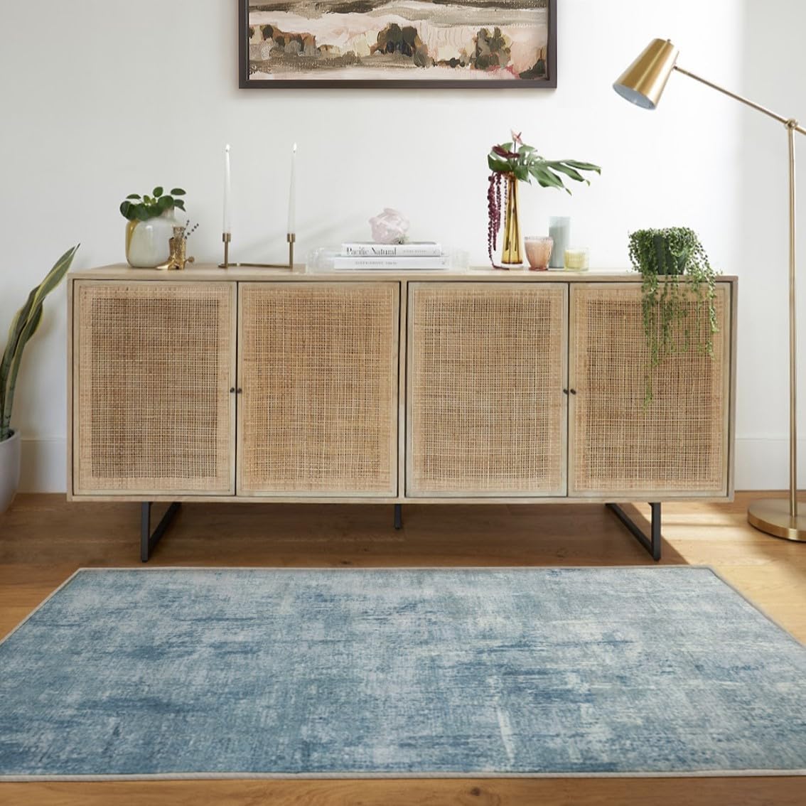 RUGGABLE Impasto Washable Rug - Perfect Modern Area Rug for Living Room Bedroom Kitchen - Non-Slip, Pet & Child Friendly, Stain & Water Resistant - Durable - Sage Green 3&