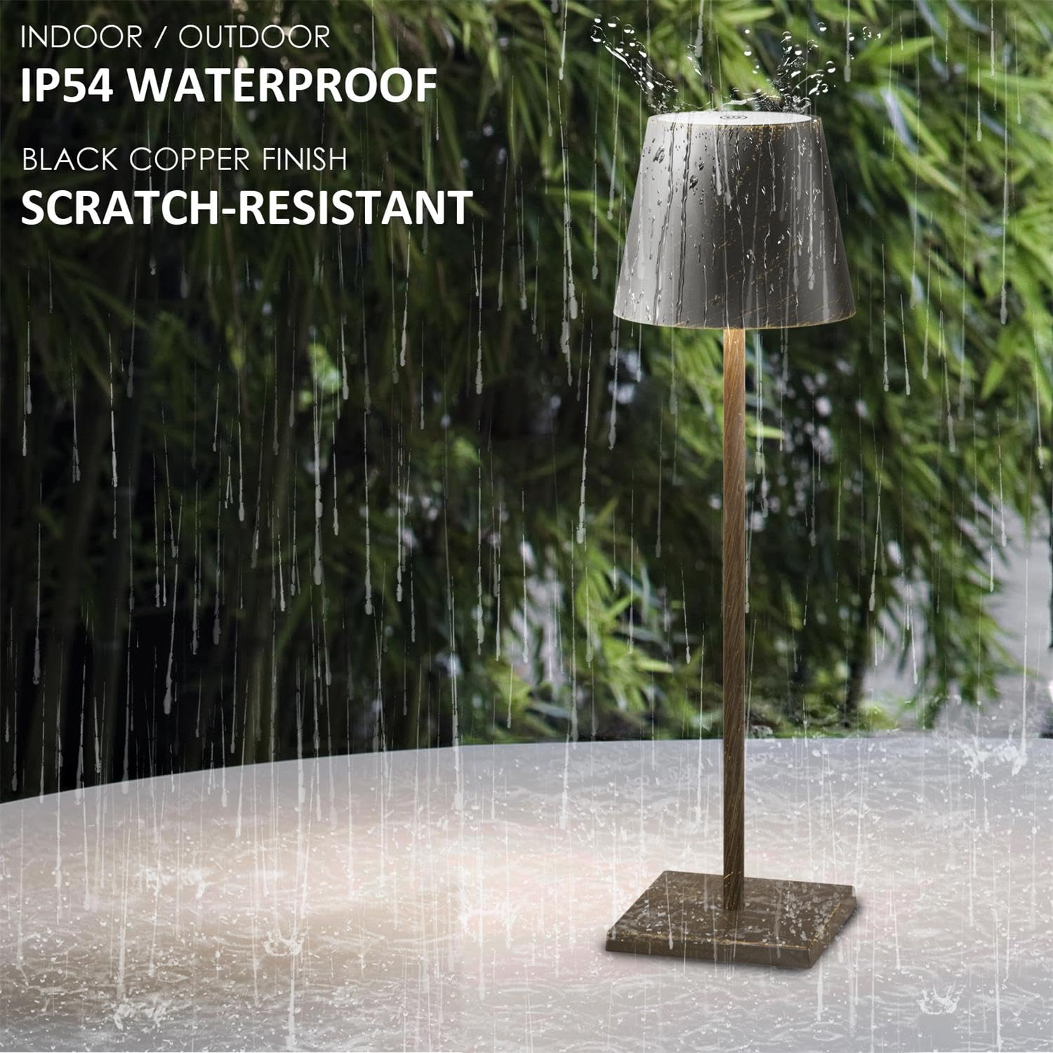 2-Pack LED Cordless Table Lamp, Rechargeable Battery Desk lamp 3W 5500mAh Battery Operated Stepless Dimming Modern Portable Table Light for Restaurant/Bedroom/Outdoor IP54 Waterproof (Off White)