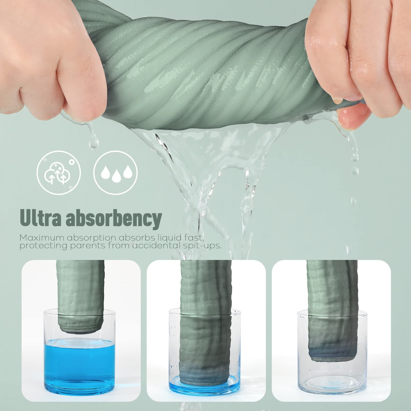 Yoofoss Muslin Burp Cloths for Baby 10 Pack 100% Cotton Baby Washcloths for Boys Girls Large 20&