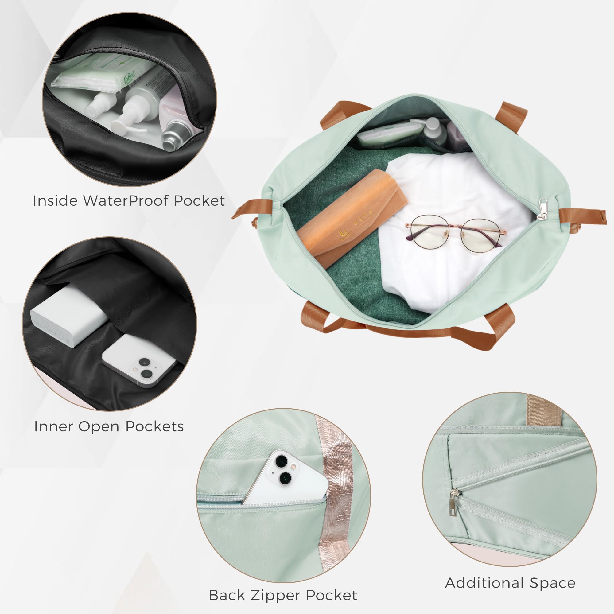 Merax 3 Pcs ABS Hardside Luggage Sets TSA Lock Spinner Wheel Suitcases, Pearly White, 20/24/28 Inch