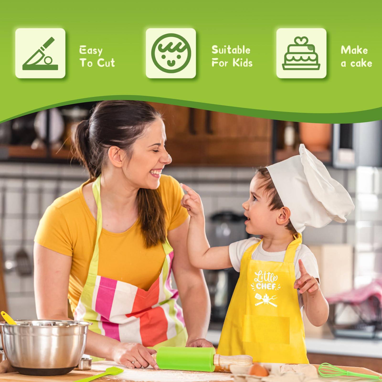 Montessori Kitchen Tools for Toddlers-Kids Cooking Sets Real-Toddler Safe Knives Set (13pcs)