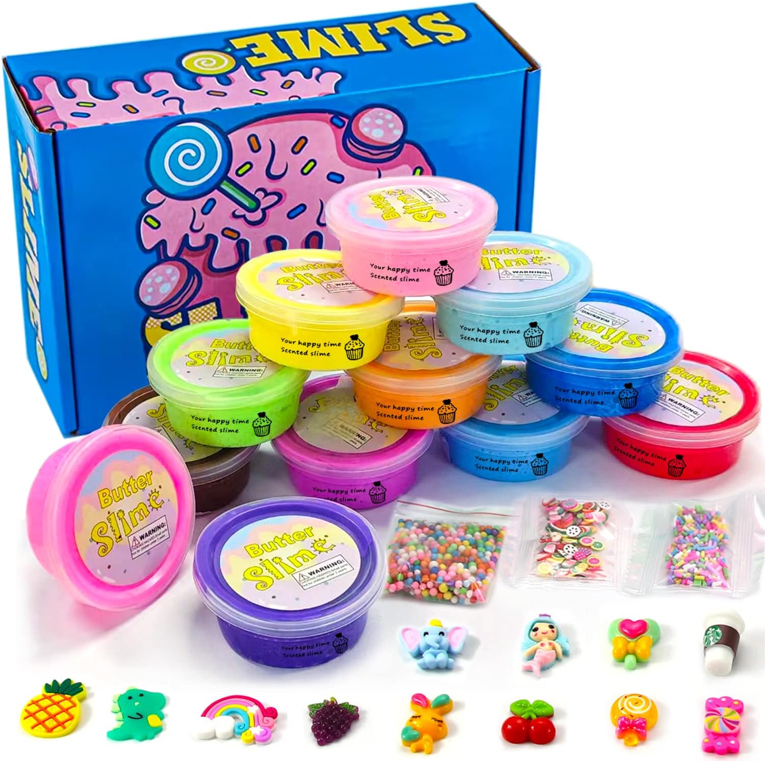 uscan Cloud Slime Butter Slime Kit, Fluffy Slime for Kids Slime Pack of 12, Crunchy Slime Slime Party Favors Supplies Slime Kit for Girls Boys Kids Toy Slime (pack-01)