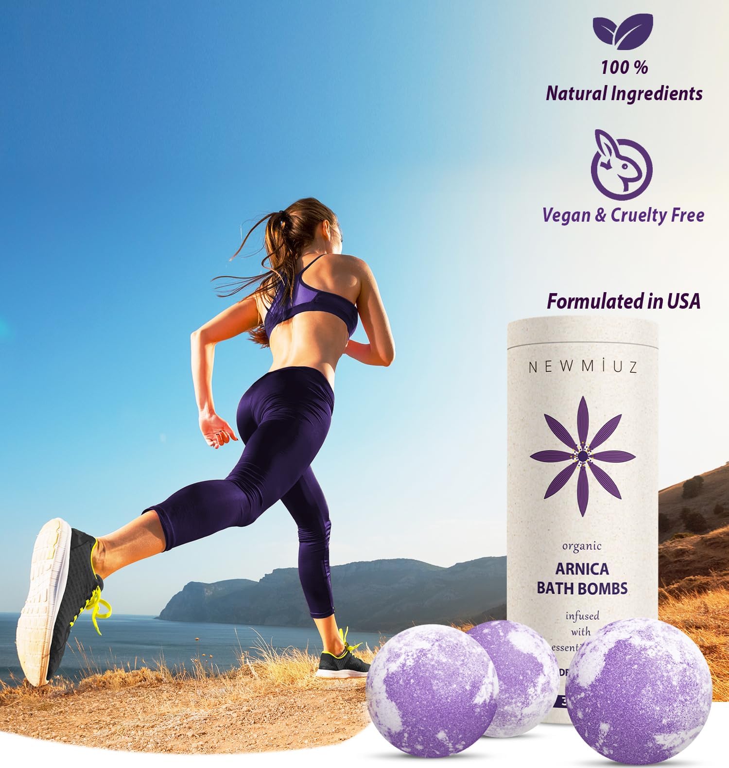 Arnica Bubble Bath Bombs Infused Lavender & Bergamot - Essential Luxurious Mega Foaming Bath bombs Additives for Dry Skin Nourishment Moisturizing - Blissful Bathing Experience Christmas Birthday Gift