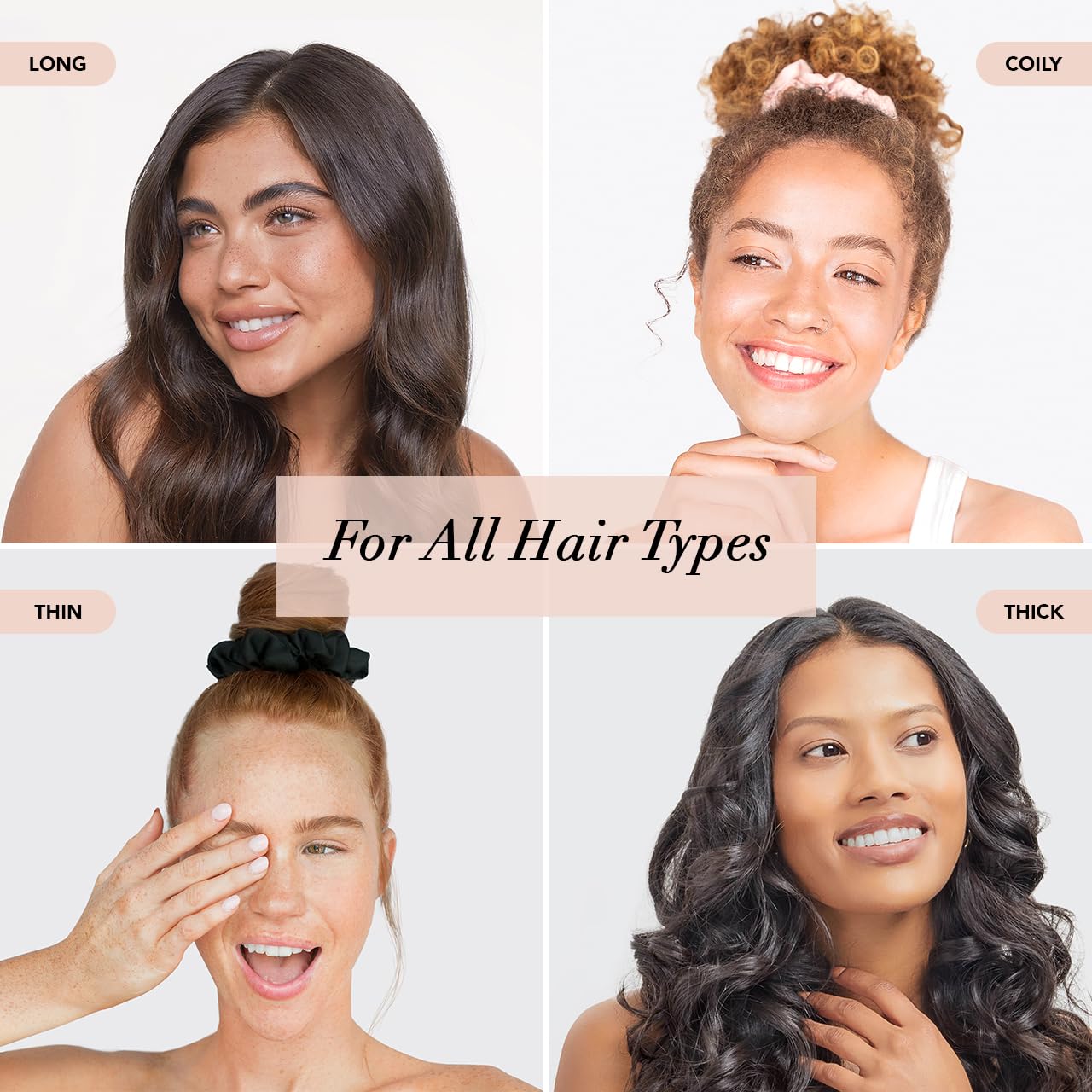 Kitsch 5 Count Velvet Hair Scrunchies for Women - Hair Ties for Thick Hair, Girls, Women, Cute Scrunchies, Soft Hair Accessories, Blush/Mauve